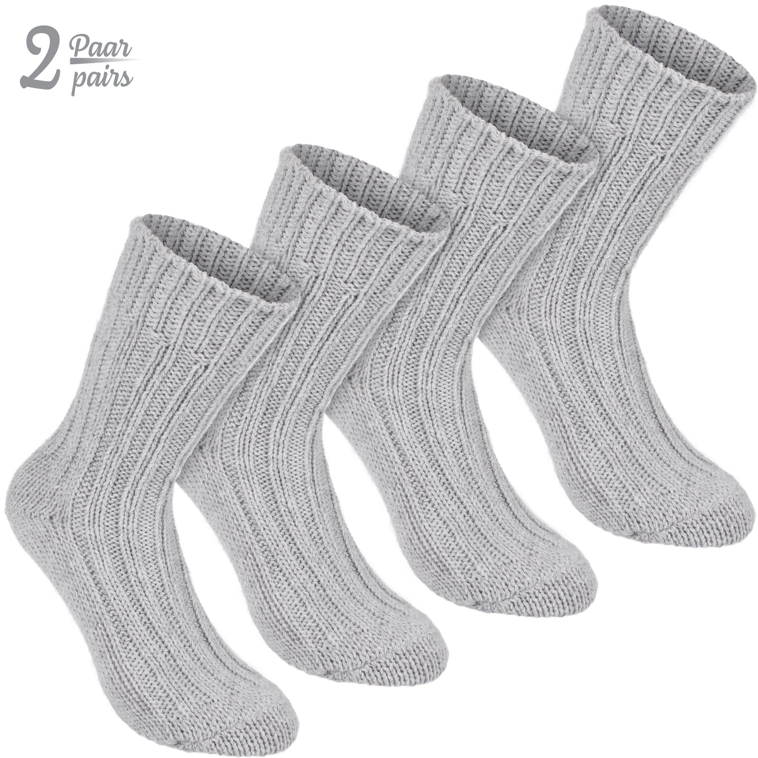 BRUBAKER Socken Wollsocken - Wintersocken für Damen und Herren - Warm und Flauschig (2-Paar) Stricksocken Set mit Schafwolle - Winter Thermosocken – Bild 4 von 5