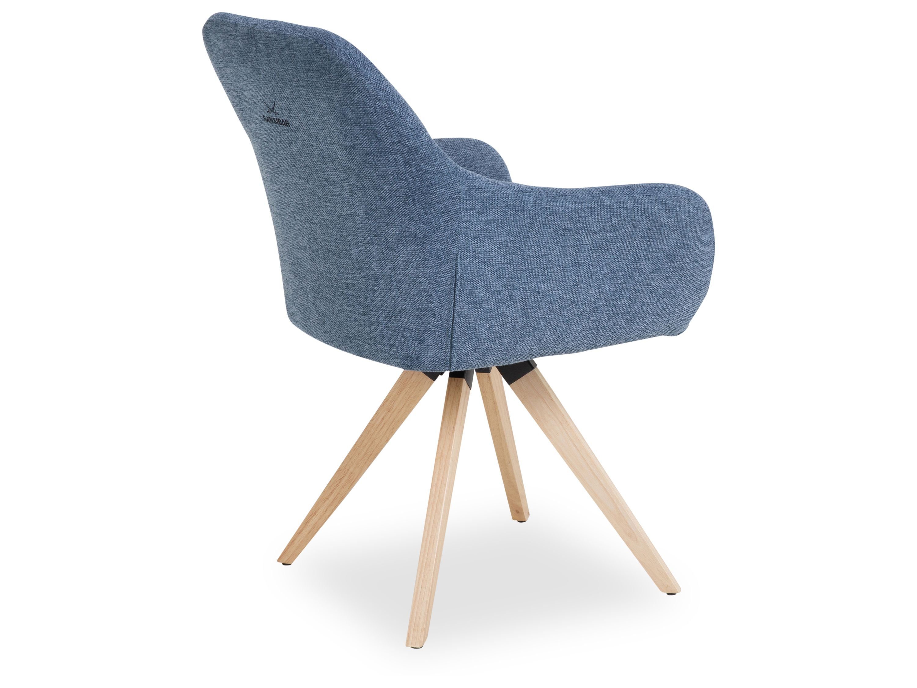SANSIBAR LIVING Esszimmerstuhl Polsterstuhl SANSIBAR SANDE BHT 60x89x62 cm blau Esszimmerstuhl