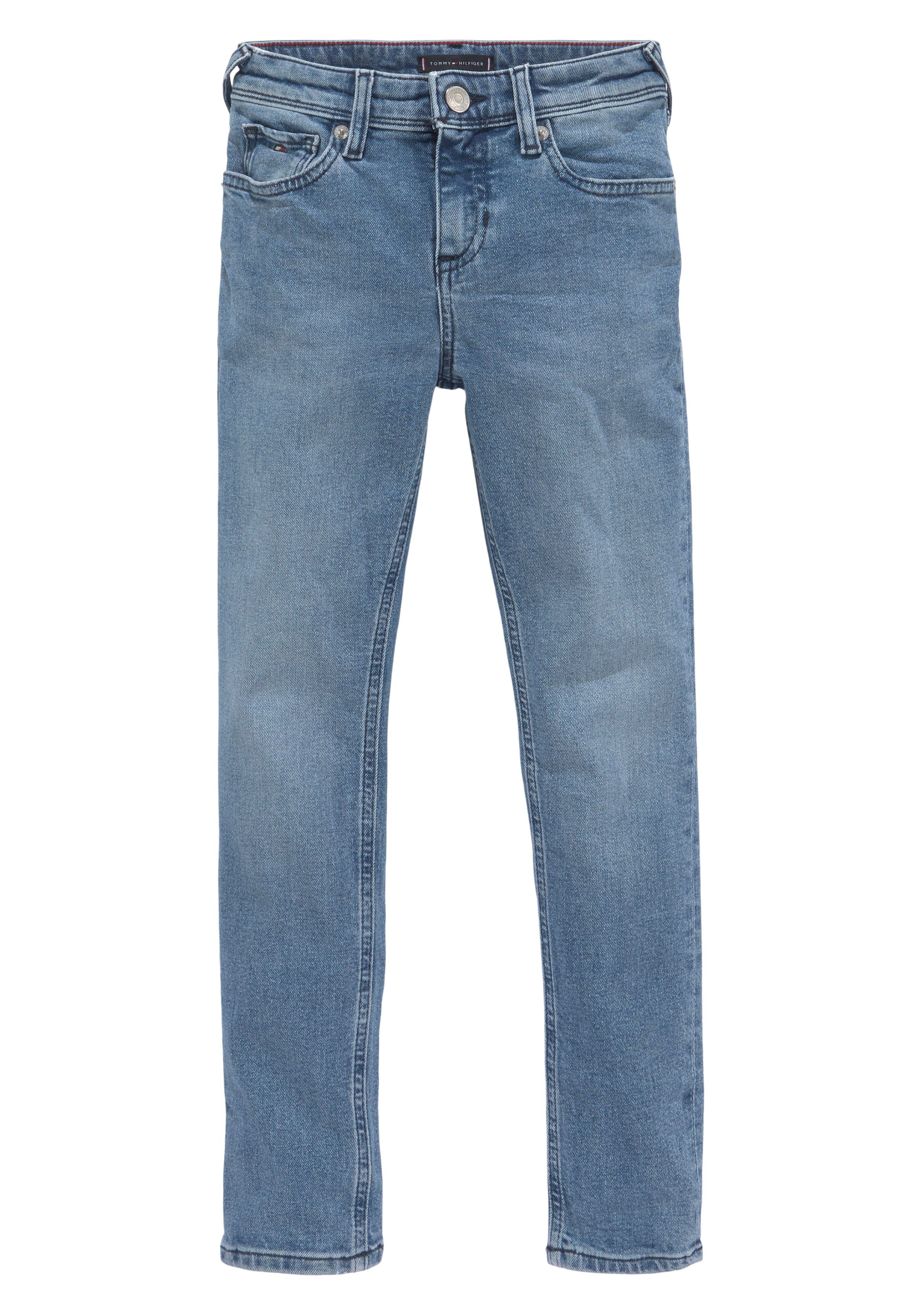 BLUE mit Hilfiger Stretch-Jeans Tommy Leder-Badge MID Y SCANTON