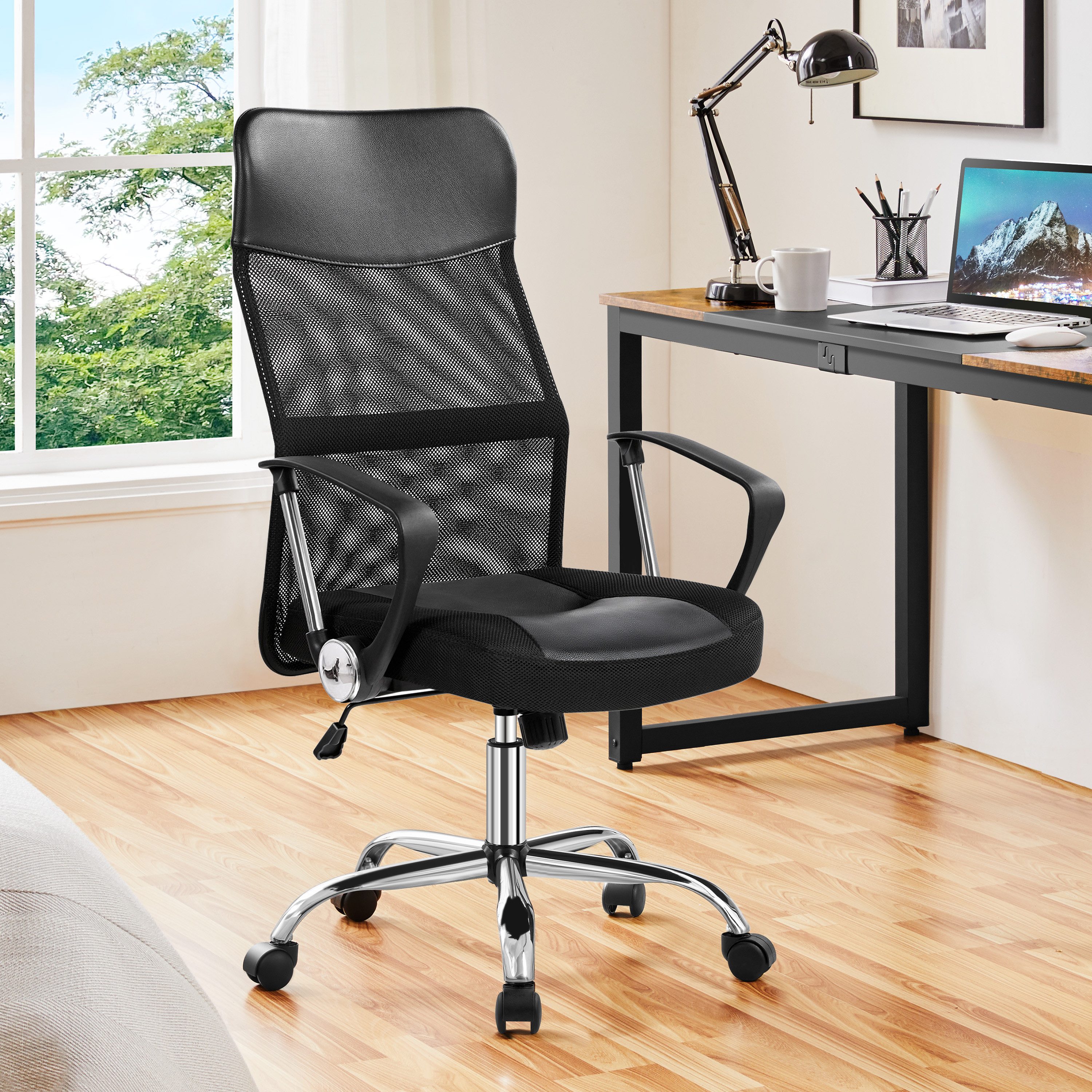 Yaheetech Drehstuhl Verstellbarer Bürostuhl, Ergonomischer Chefsessel mit H günstig online kaufen