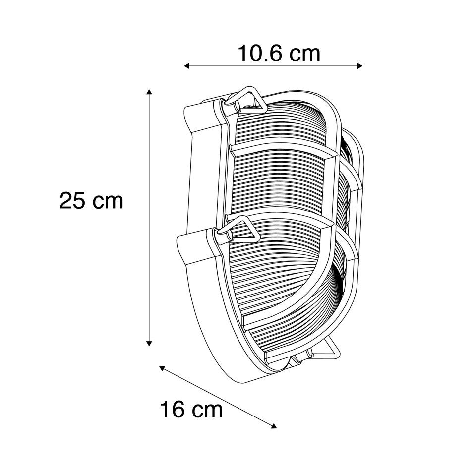 Qazqa Außen-Wandleuchte Nautica, ohne Leuchtmittel, Warmweiß, QAZQA Außen Wand leuchte, e27, Schwarz, Aluminium, Industrie – Bild 2 von 5