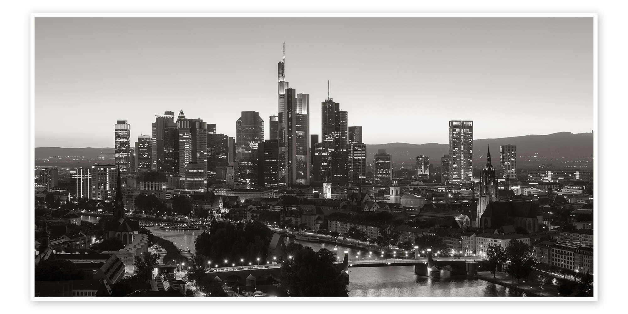 Posterlounge Wandbild Frankfurt am Main Skyline, rclassen, erhältlich als Poster, Leinwandbild, Wandsticker oder Acrylglasbild