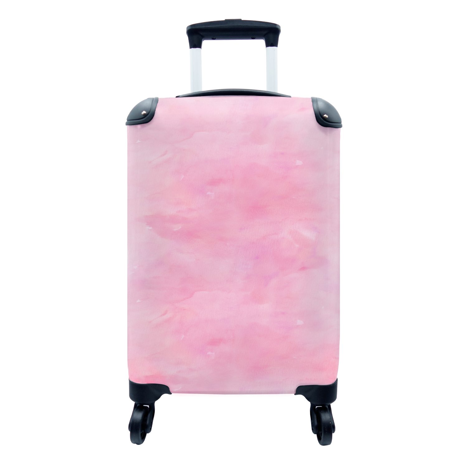 MuchoWow Handgepäckkoffer Aquarell - Muster - Rosa - Farbe, 4 Rollen, Reisetasche mit rollen, Handgepäck für Ferien, Trolley, Reisekoffer