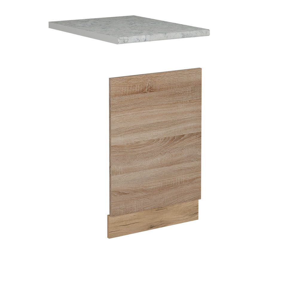 Vicco Frontblende R-Line, Sonoma/Goldkraft Eiche, 45 cm, AP Marmor (1 St)
