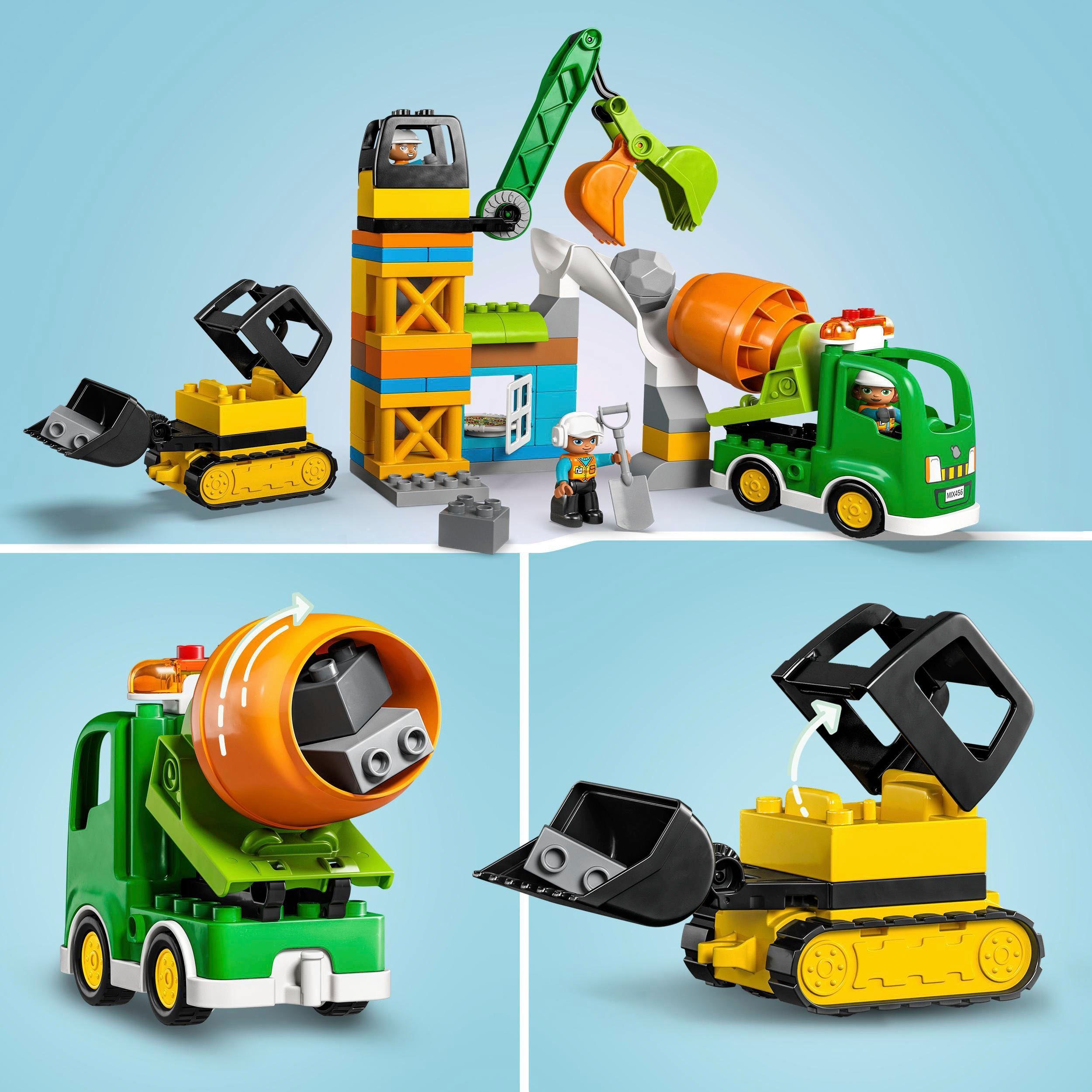 LEGO® Konstruktionsspielsteine (10990), mit Sound; und Town, in Licht DUPLO Made St), Europe (61 Baustelle LEGO® mit Baufahrzeugen