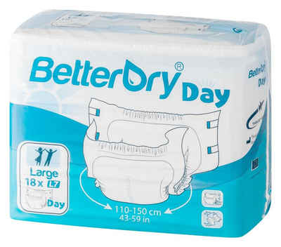 BetterDry Windeln Day - L7 - Large (110-150 cm) (Karton, 72-St., Windeln mit Folie)