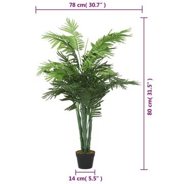 Kunstrasen Palme Künstlich 18 Blätter 80 cm Grün, vidaXL, Höhe: 80 mm