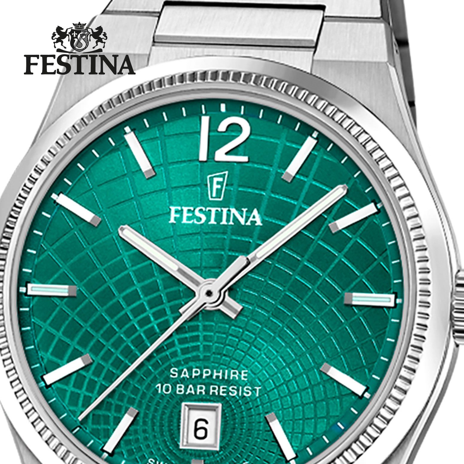 Festina Quarzuhr Festina Damenuhr Swiss Made Armbanduhr, (Analoguhr), Damen Armbanduhr rund, Edelstahlarmband silber, Elegant