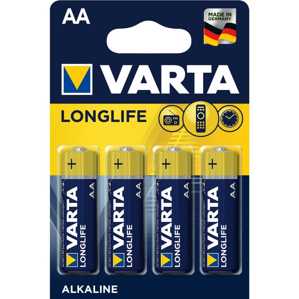 (4 LONGLIFE AA Batterie Stück) Batterie VARTA