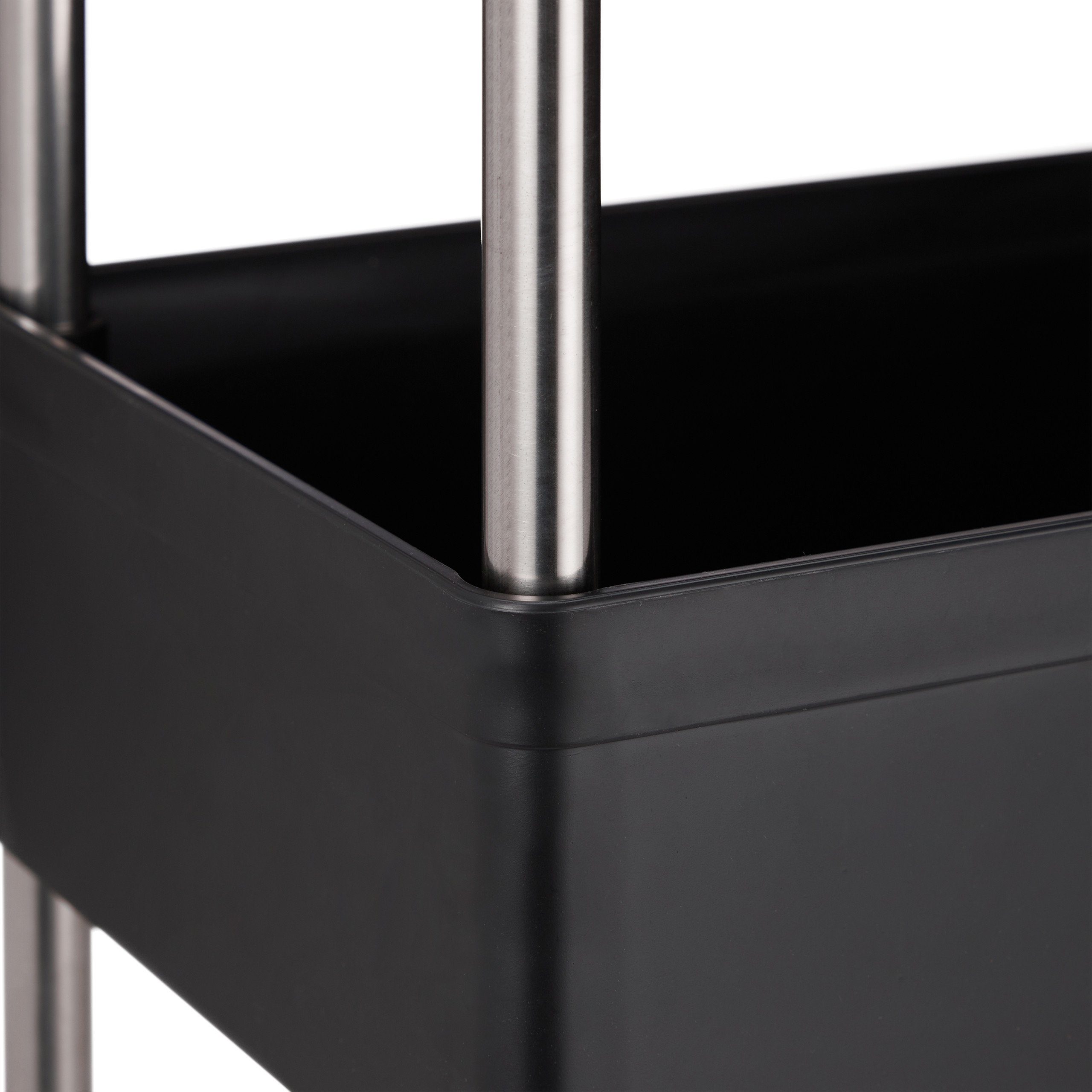 relaxdays Küchenwagen Nischenwagen mit 3 Ebenen, schwarz