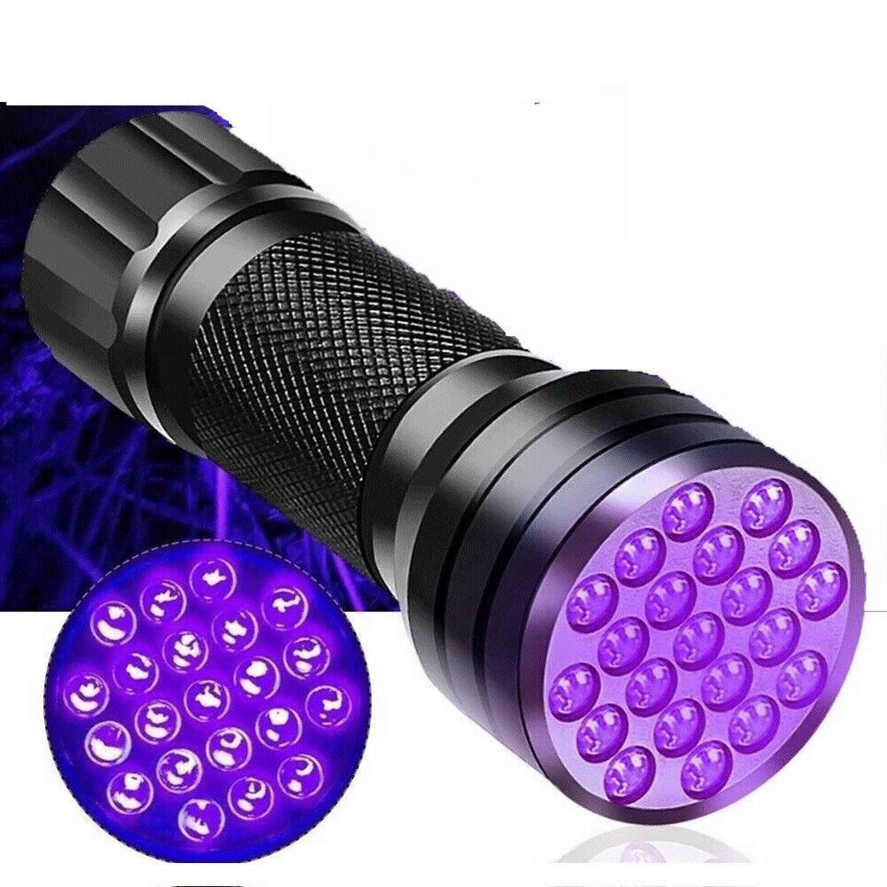 Taschenlampe UV Taschenlampe Schwarzlicht 21 LED Taschenlicht Bernstein Handlampe