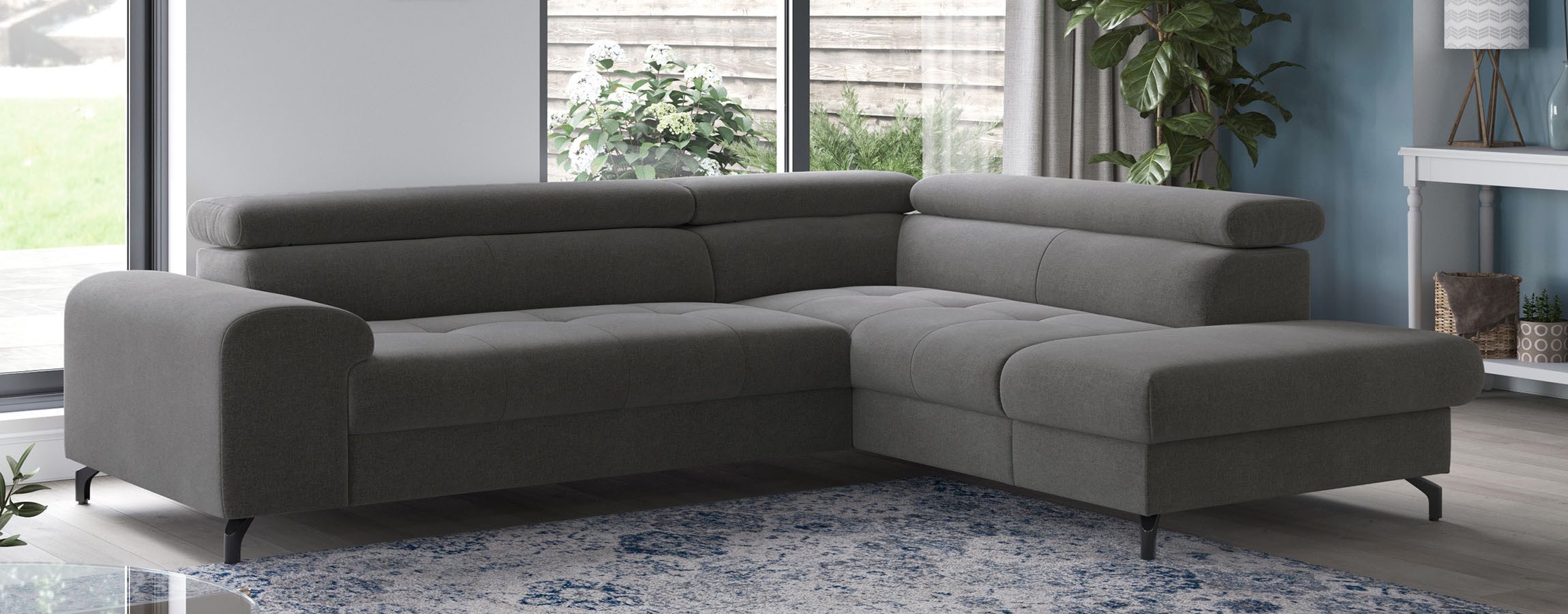 COTTA Ecksofa Aura L-Form, B: 260 cm, mit Bettfunktion, Bettkasten & Kopfteilverstellung