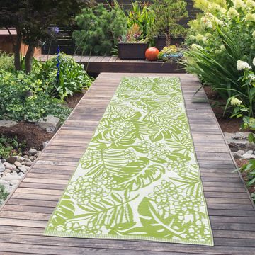 Outdoorteppich Nachhaltiger In & Outdoor-Teppich mit tropischem Design in grün, TeppichHome24, Rechteckig, Höhe: 5 mm