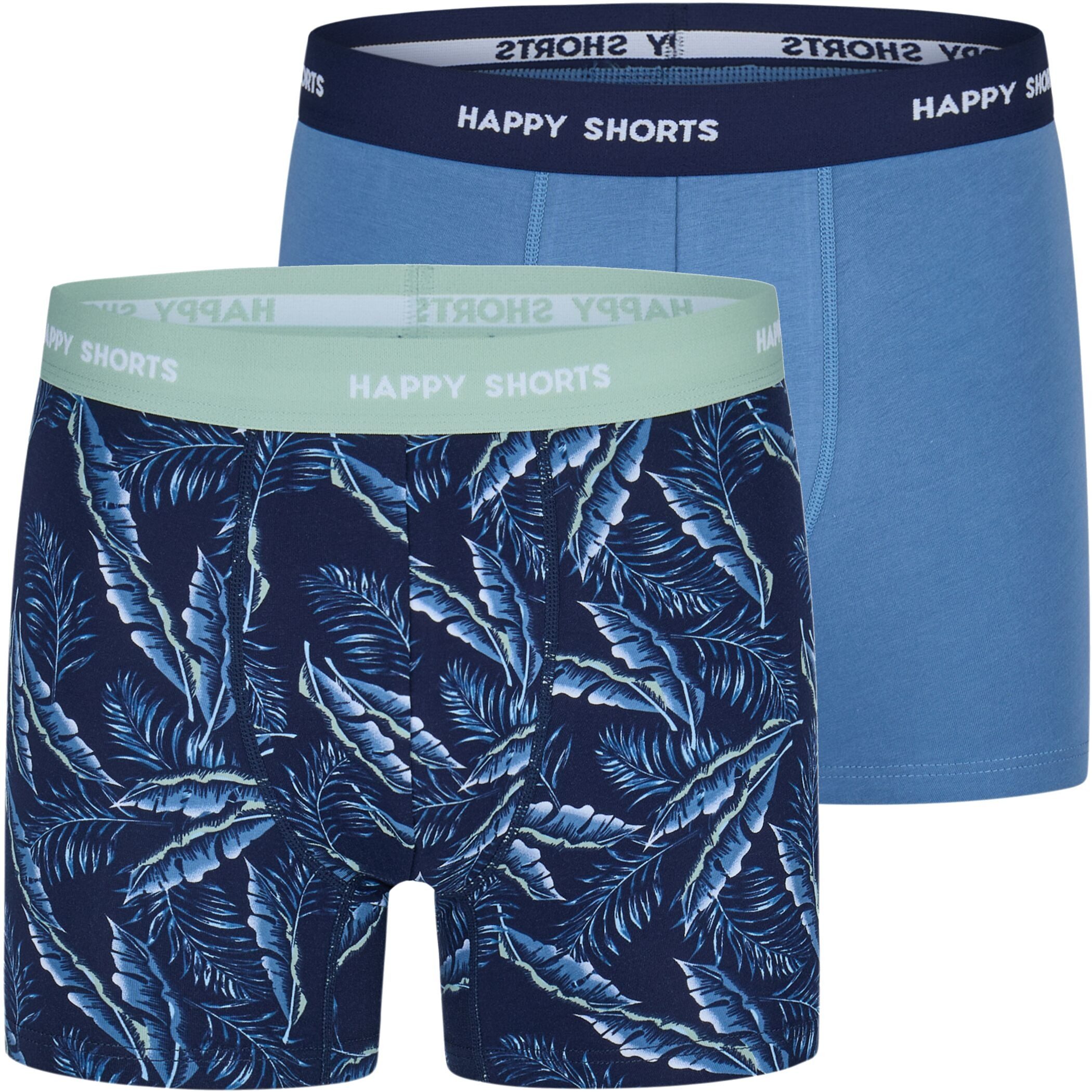 Trunk 2 Happy Shorts Jersey Trunk Herren Boxershorts Pant Palmen Blau Grau