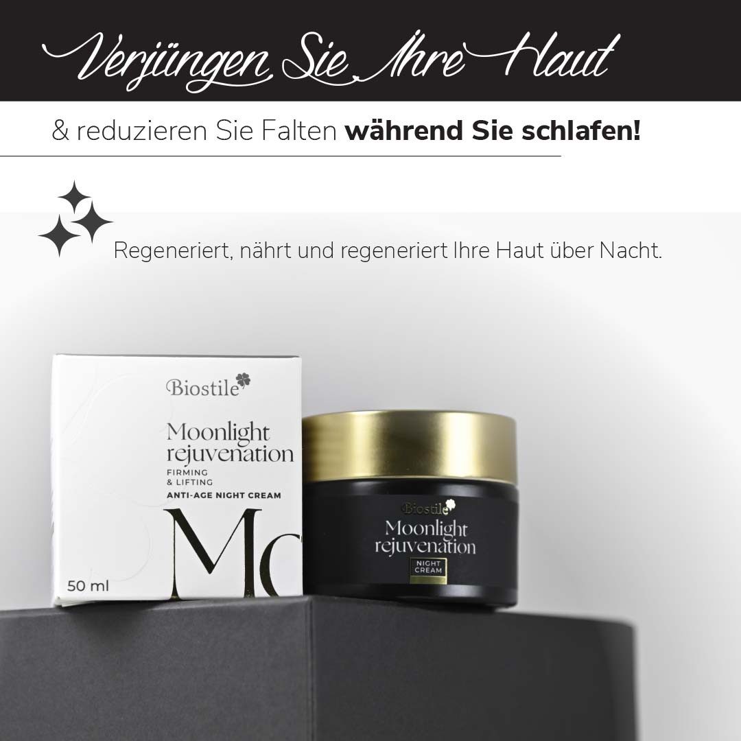 Biostile Anti-Aging Nachtcreme für Gesicht, Hals & Dekolleté, Creme, 50 g, Mit Hyaluron, Peptiden und Ceramiden, 50 ml