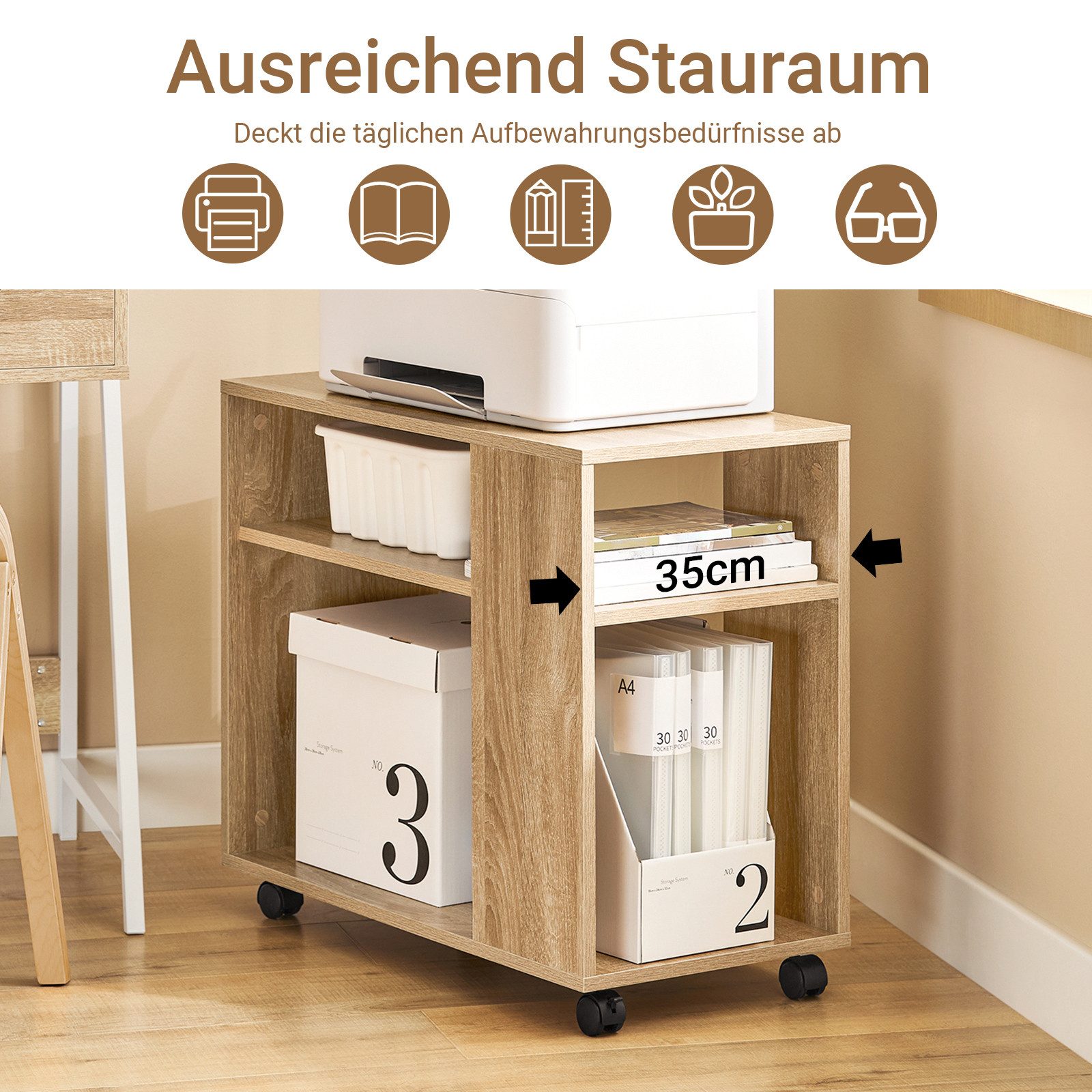 SoBuy Beistellwagen FBT34, Bücherregal, mit Rollen, günstig online kaufen
