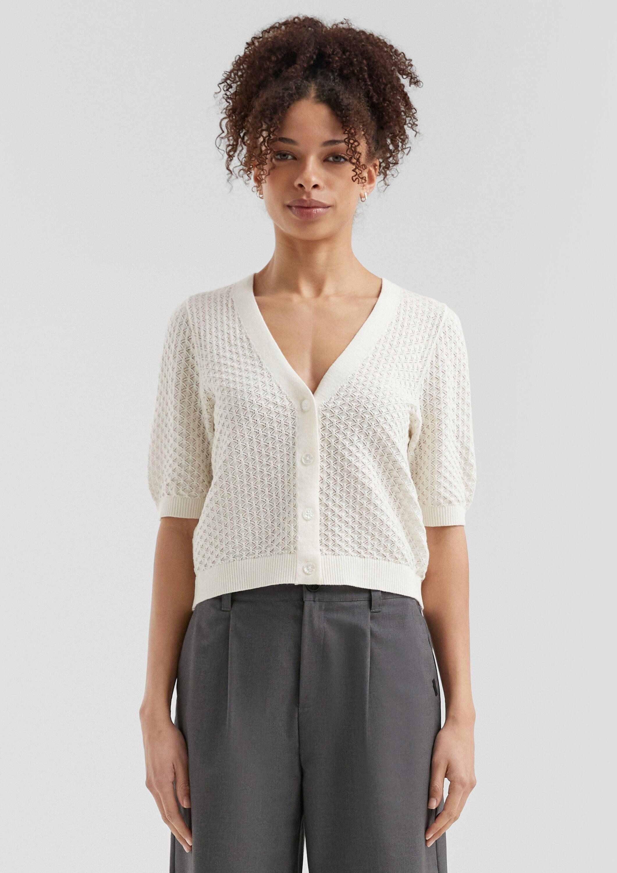 QS Cardigan Strickjacke Strickjacke mit Ajourmuster günstig online kaufen