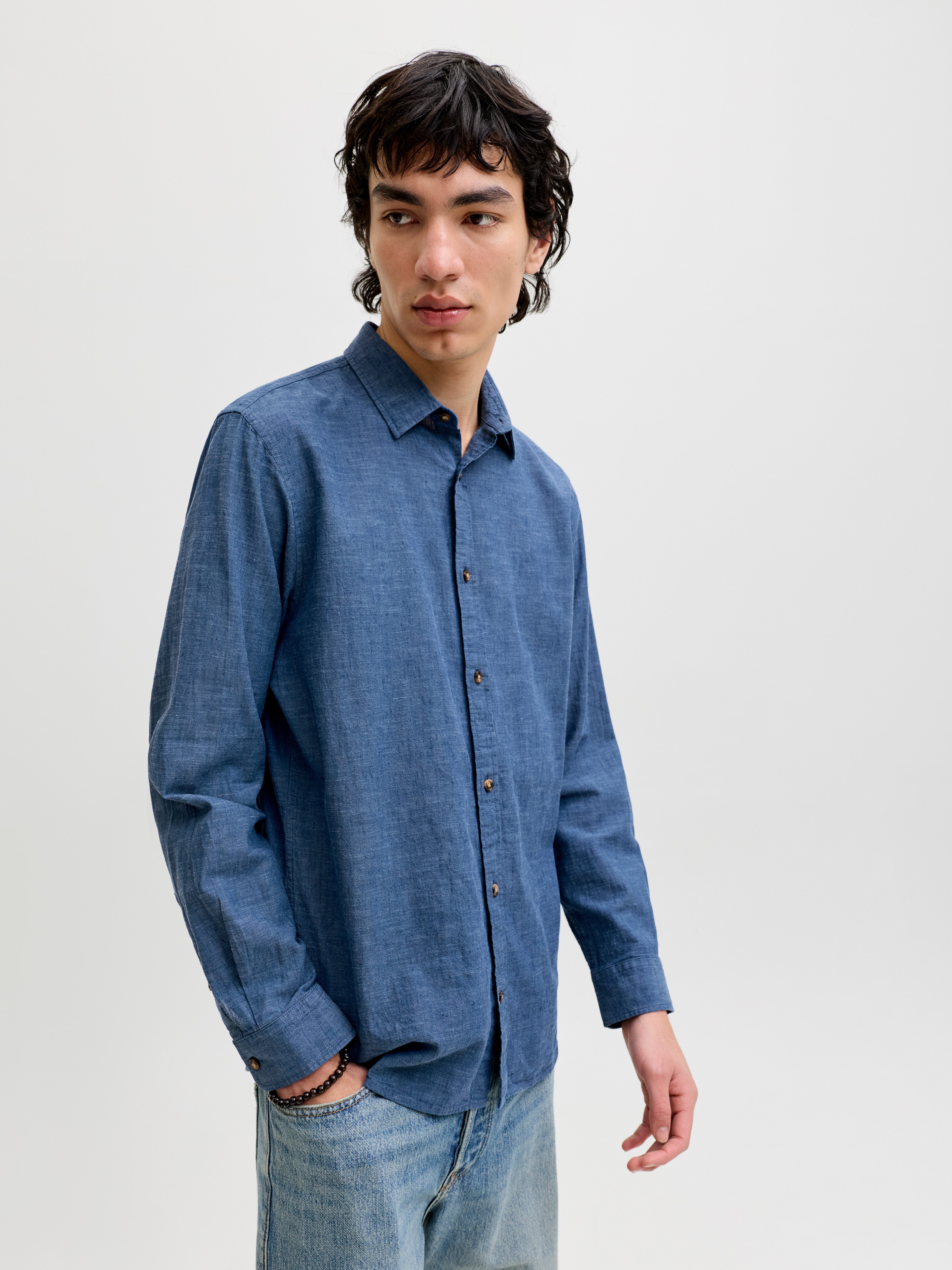 Jack & Jones Langarmhemd JJESUMMER LINEN BLEND SHIRT L/S SN Baumwollmischun günstig online kaufen