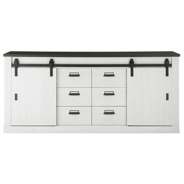 Lomadox Esszimmer-Set SHELTON-61, (Spar-Set, 2-St), weiß, Kommode, Sideboard, Anrichte, Buffetschrank mit LED-Beleuchtung