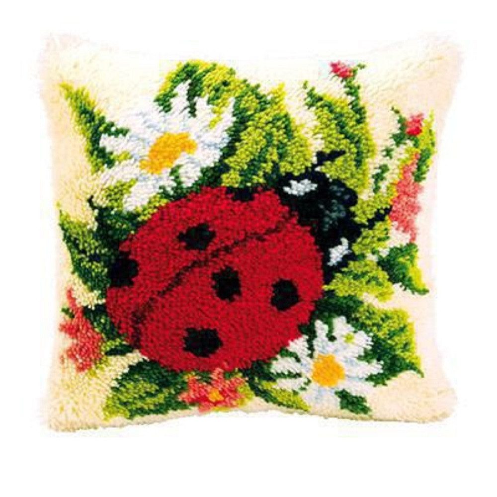 Vervaco Kreativset Vervaco PN-0014137 Knüpfkissenpackung Marienkäfer, (Set, Vervaco embroidery Kit), Made in Europe