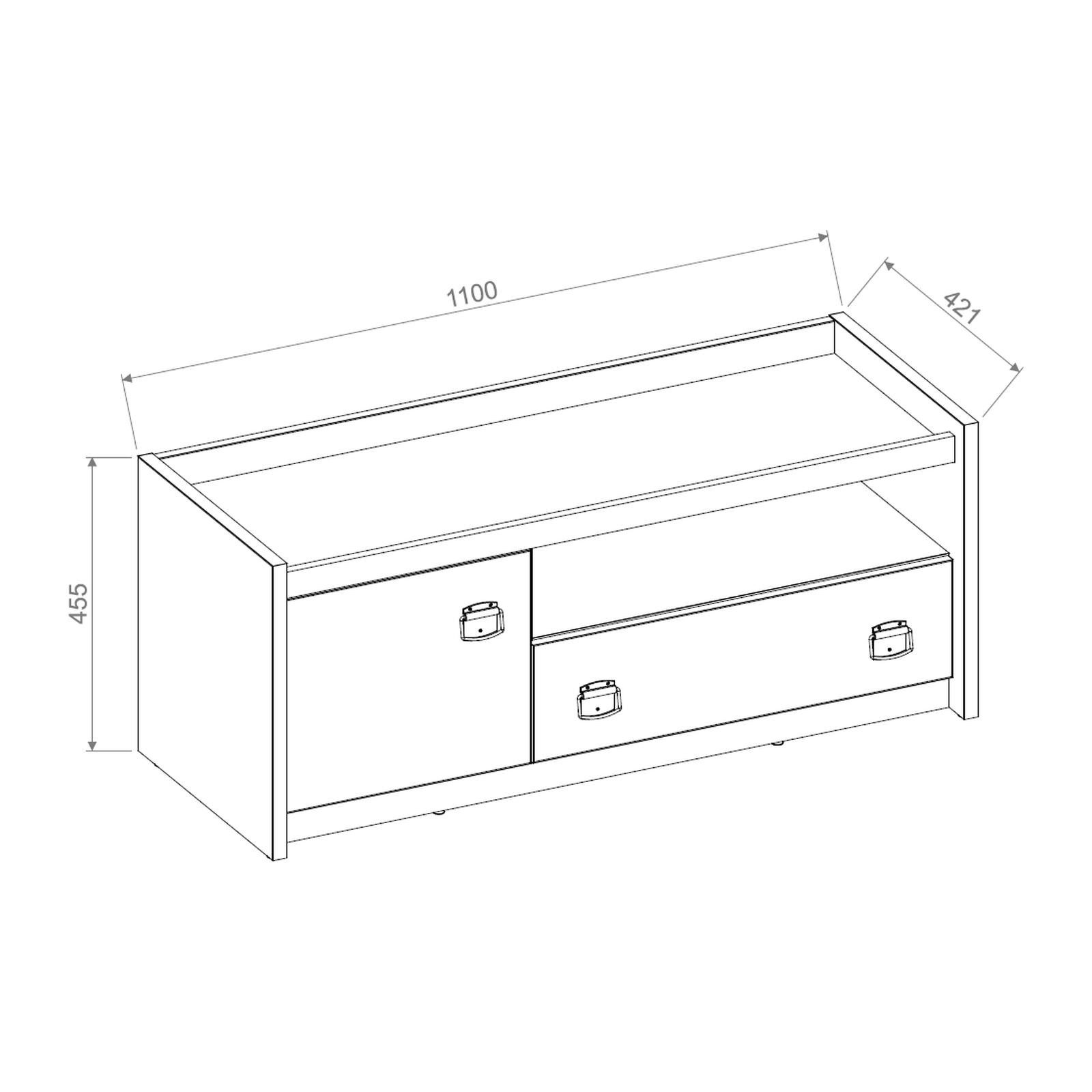 HAUSELEMENT TV-Schrank FARGO FG-10 Lowboard 110 cm Fernsehschrank Fernsehtisch Schrank