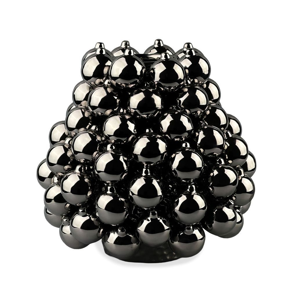 Cor Mulder Tischvase Cor Mulder Terracotta-Vase "Balls", 24cm, silber, 71144