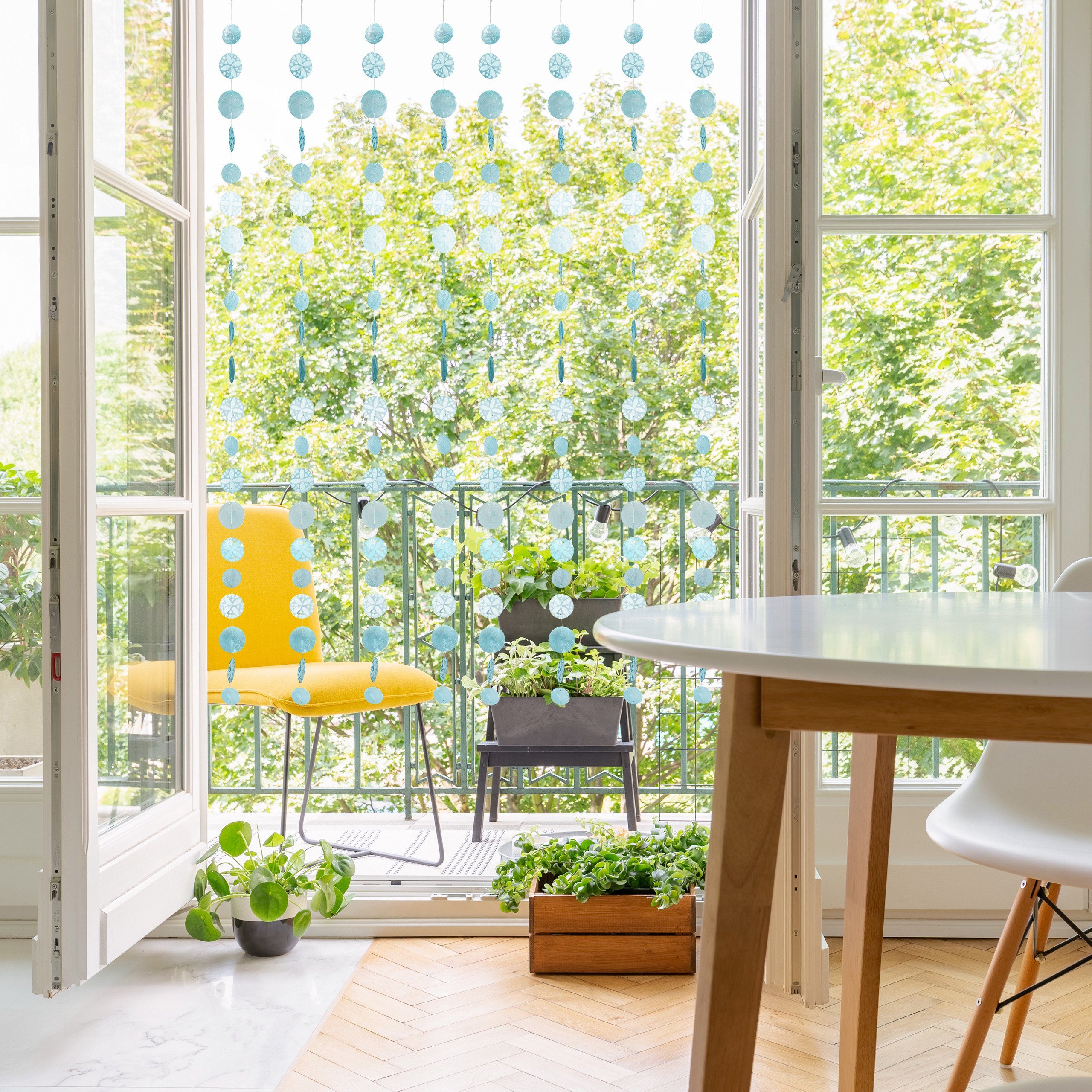 relaxdays Windspiel Capiz Girlande 4er Set, F