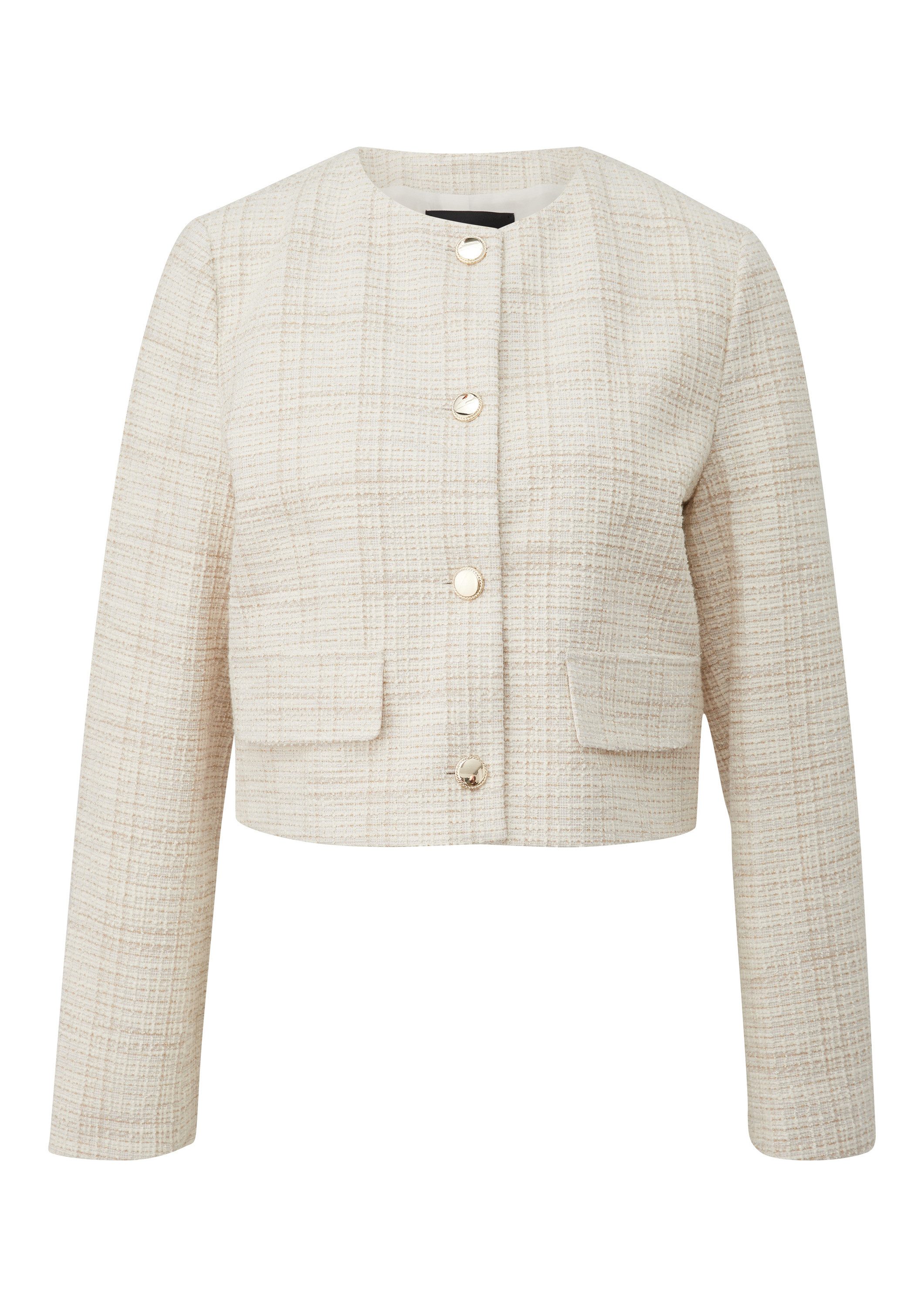 s.Oliver Funktionsjacke Indoor-Jacke Eleganter Bouclé-Blouson mit Glitzergarn
