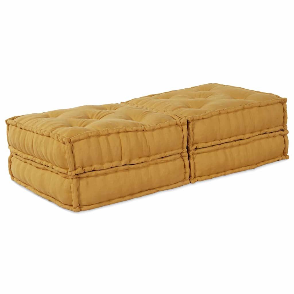 vidaXL Sitzkissen vidaXL Modulare Sofagarnitur 2 stk. Stoff Gelb 140 x 70 x 36 cm
