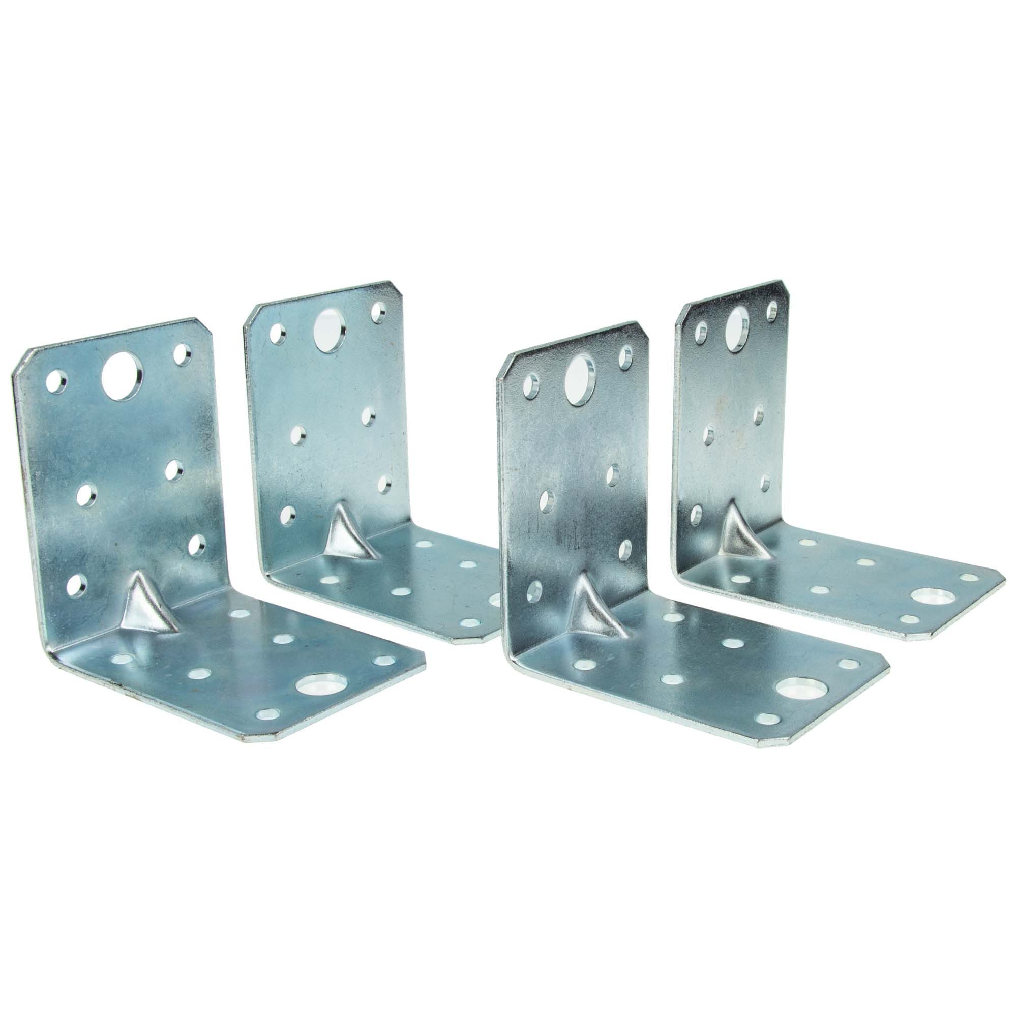 MASTERPROOF PROFESIONAL Winkelverbinder Lochplattenwinkel-Set 70 mm x 70 mm x 55 mm x 2,5 mm, 4-teilig
