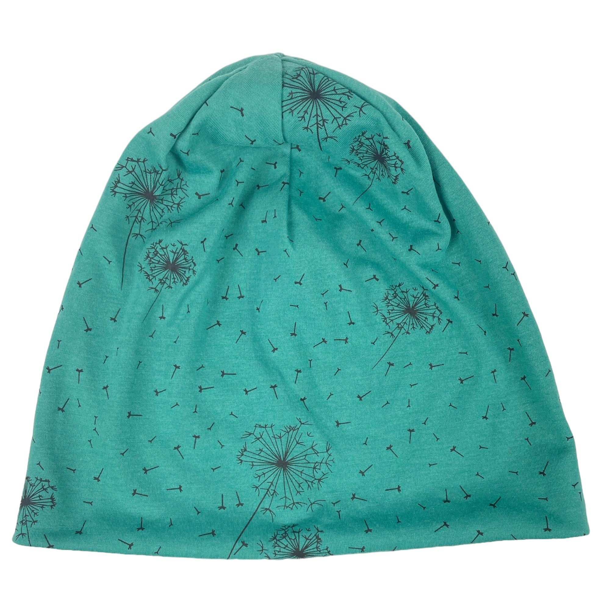 Taschen4life Beanie Slouch Longbeanie Mütze leichte Damen Beanie, Motiv Pusteblume, Sommermütze