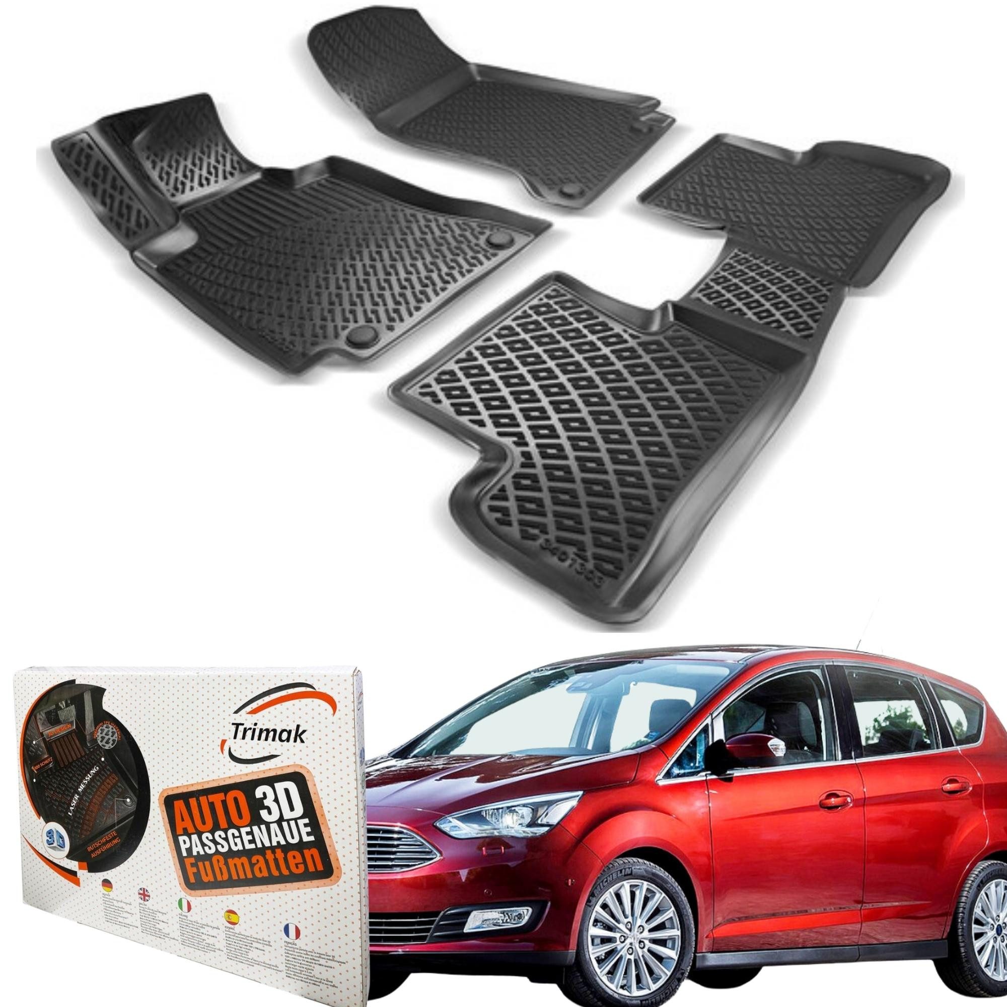 Passform-Fußmatten Kompatibel mit Ford C-Max 2 Gen 2010-2019