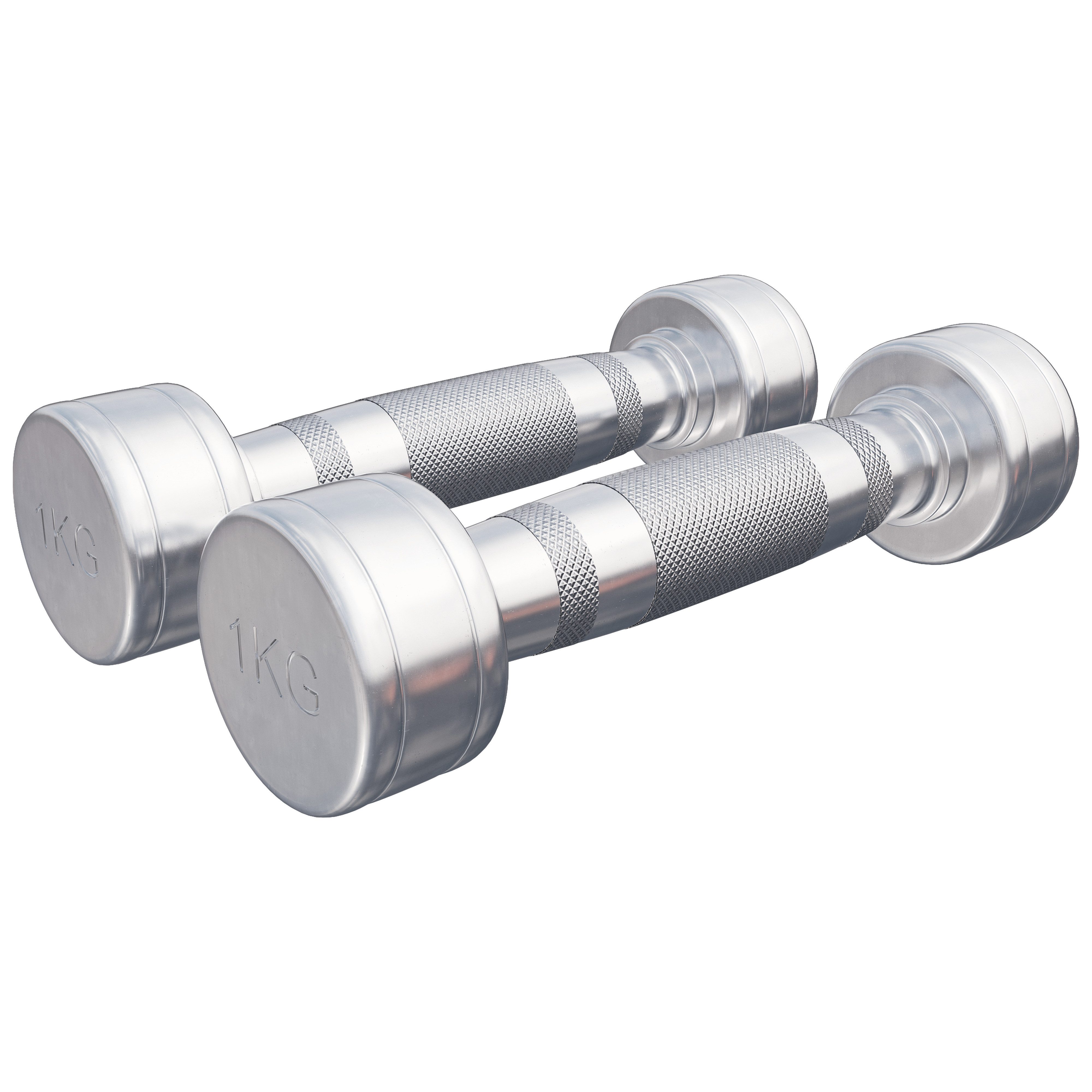 Kurzhantel Chrom - Einzeln/2er Set, 2-30kg Gewichte, Gerändelt, Stahl - Hantelset