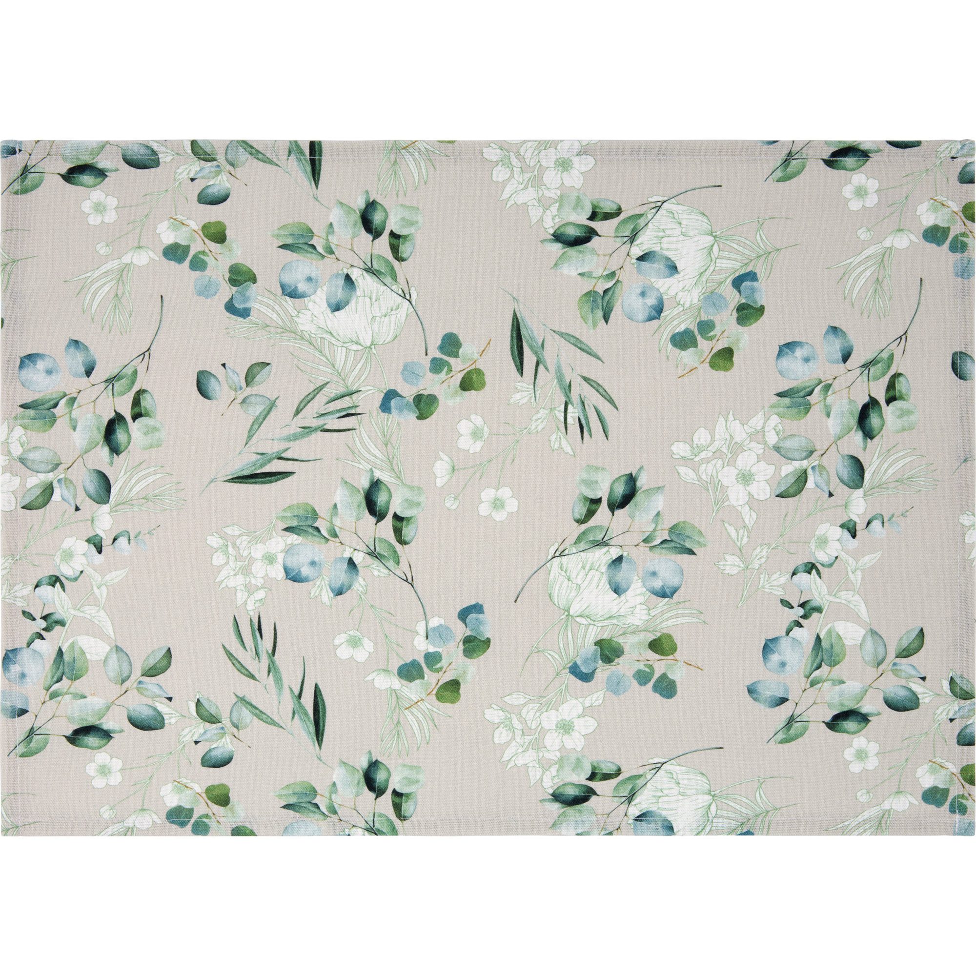 REDBEST Platzset Tischset im 2er-Pack, Baumwolle Blumen/Motiv: Eukalyptus/Blatt