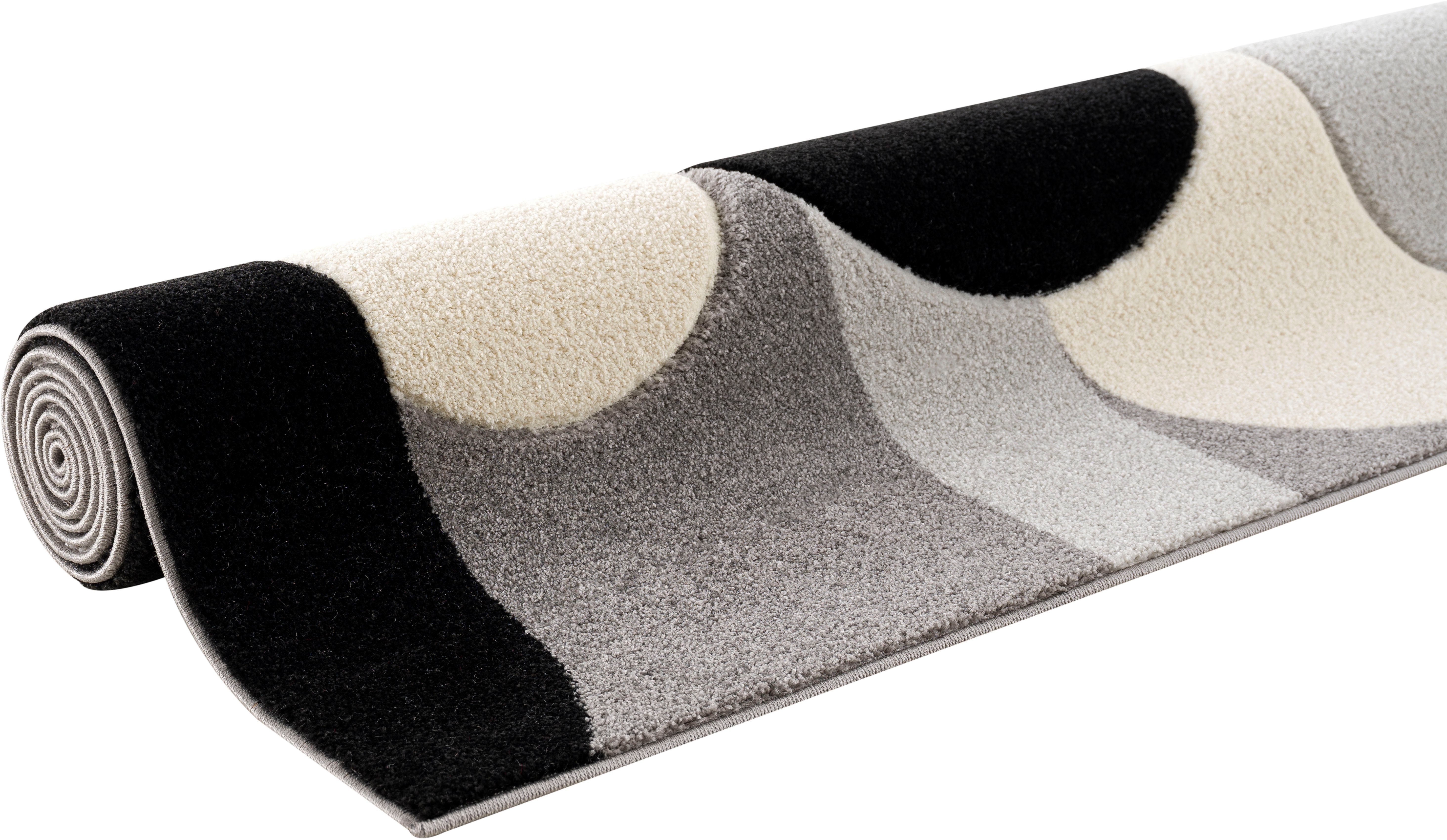 Teppich Pautz, my home, wende-Teppich rechteckig, handgearbeiteter Hoch-Tief-Effekt, mm, Konturenschnitt, Höhe: grau 14
