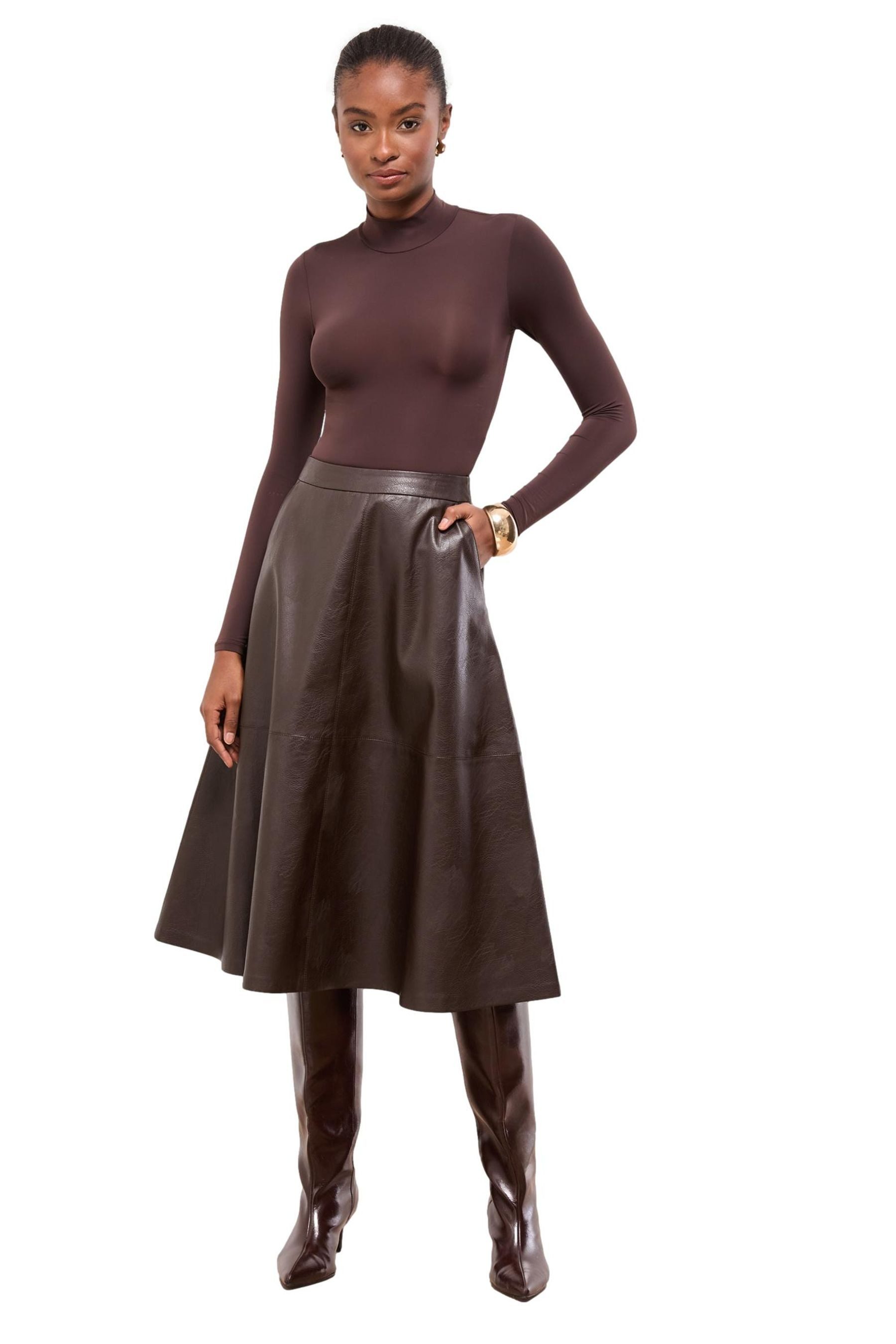 LIPSY Midirock Lipsy Strukturierter ausgestellter Midirock (1-tlg)