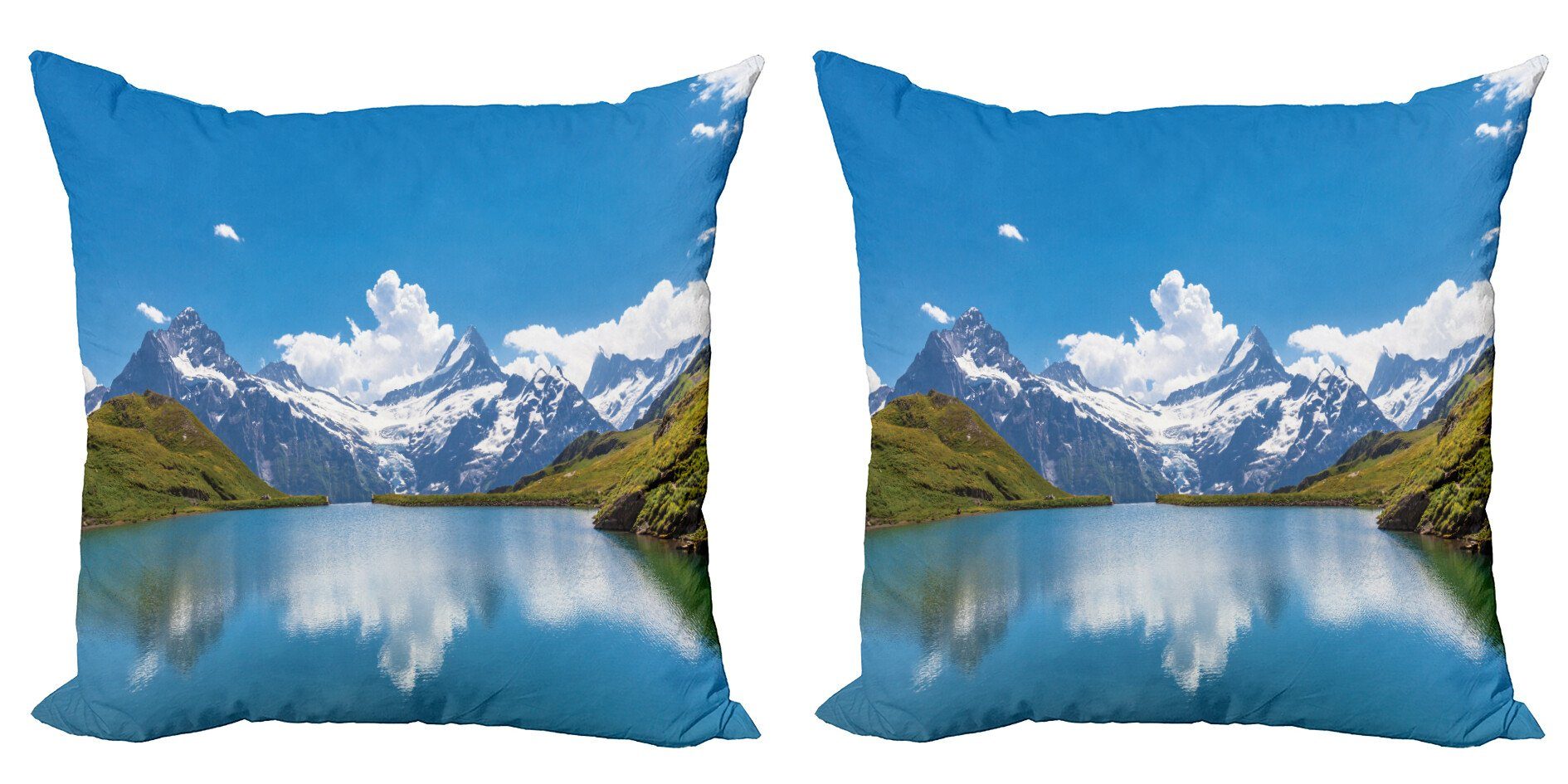 Frozen Abakuhaus Modern (2 Stück), Winter Schnee Doppelseitiger Swiss Kissenbezüge Digitaldruck, Accent Lake
