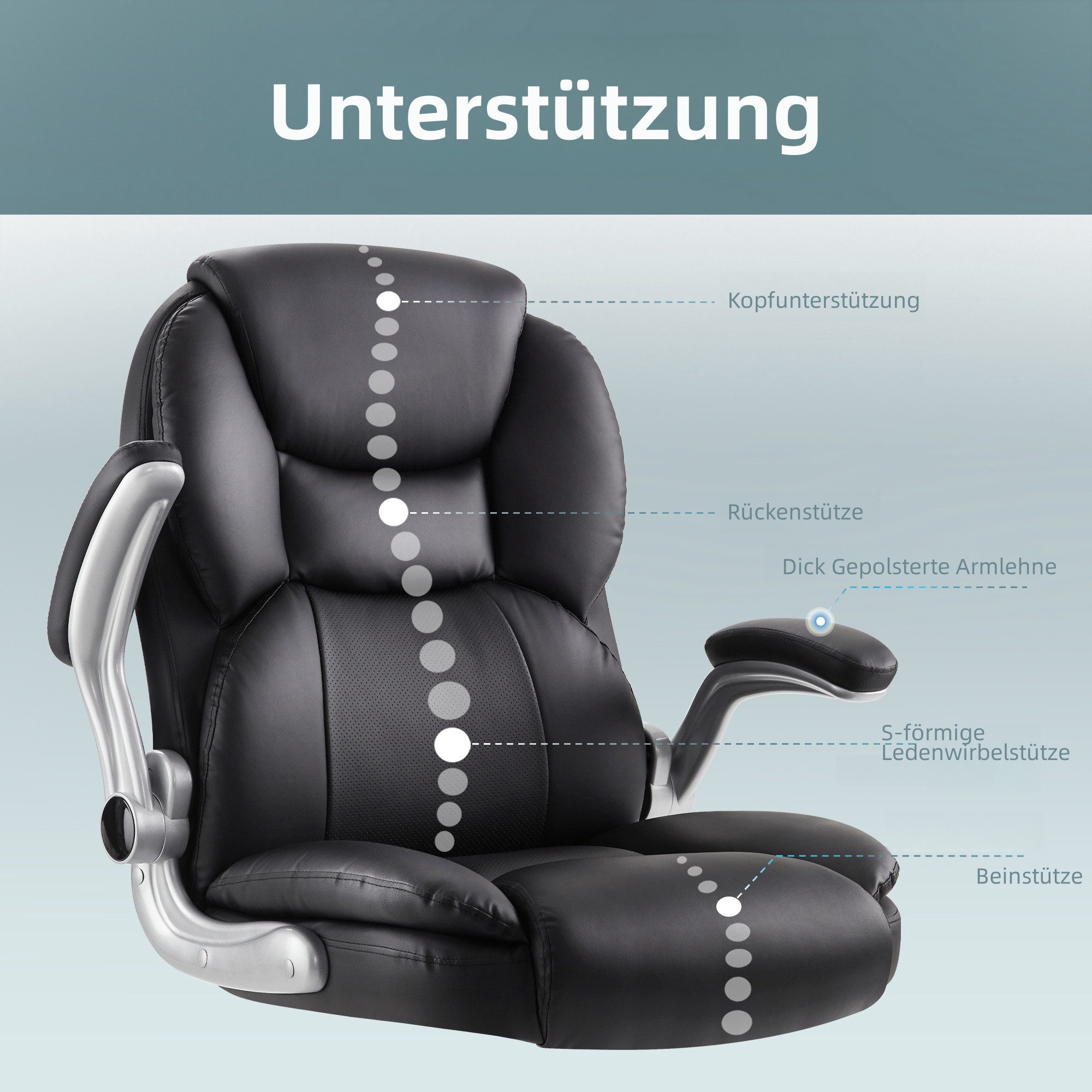 IWMH Chefsessel Ergonomischer Bürostuhl, Höhenverstellbar Schreibtischstuhl günstig online kaufen