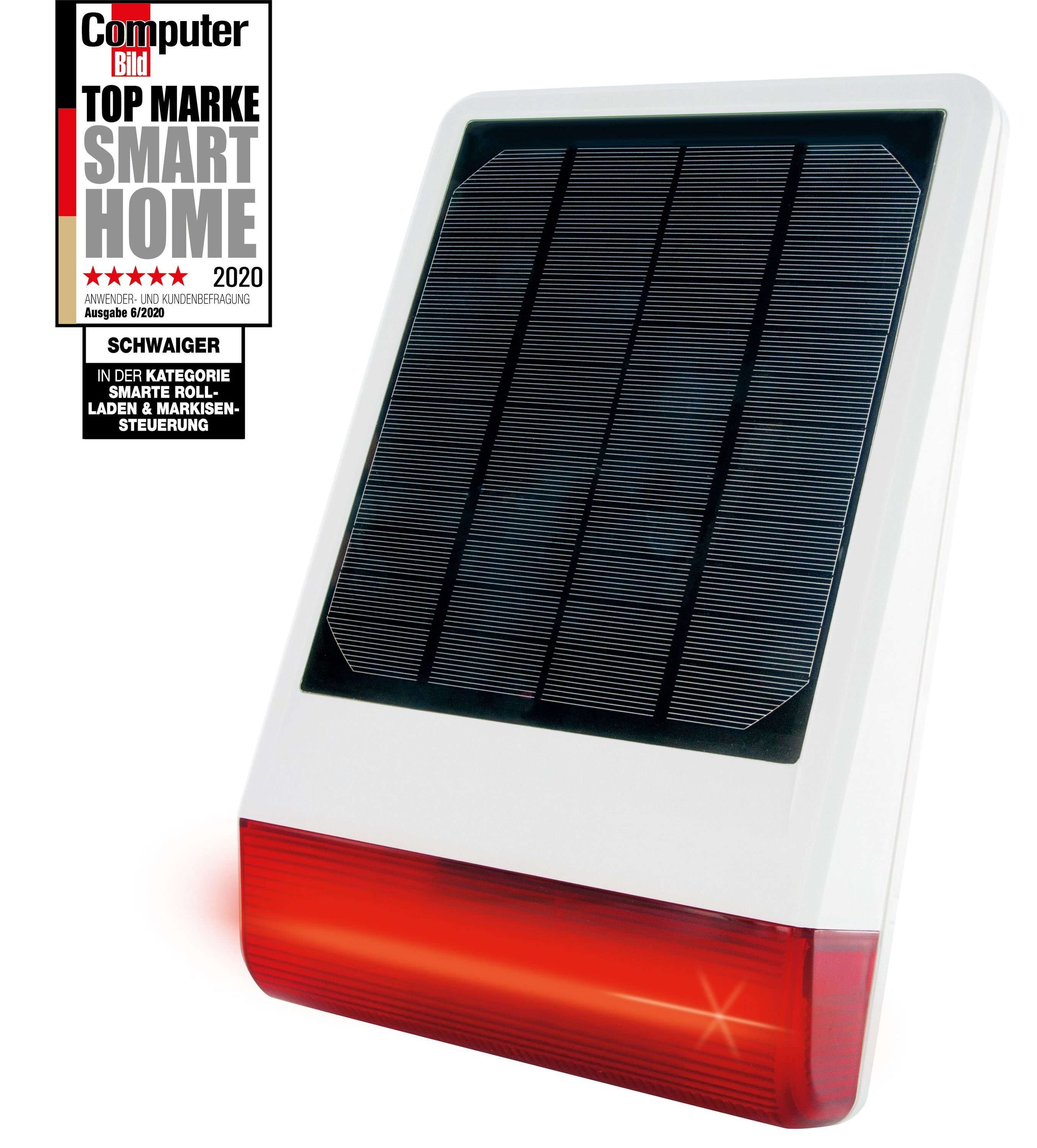 Schwaiger ZHS14 Alarmsirene (Großflächiges Solarpanel, IP56)