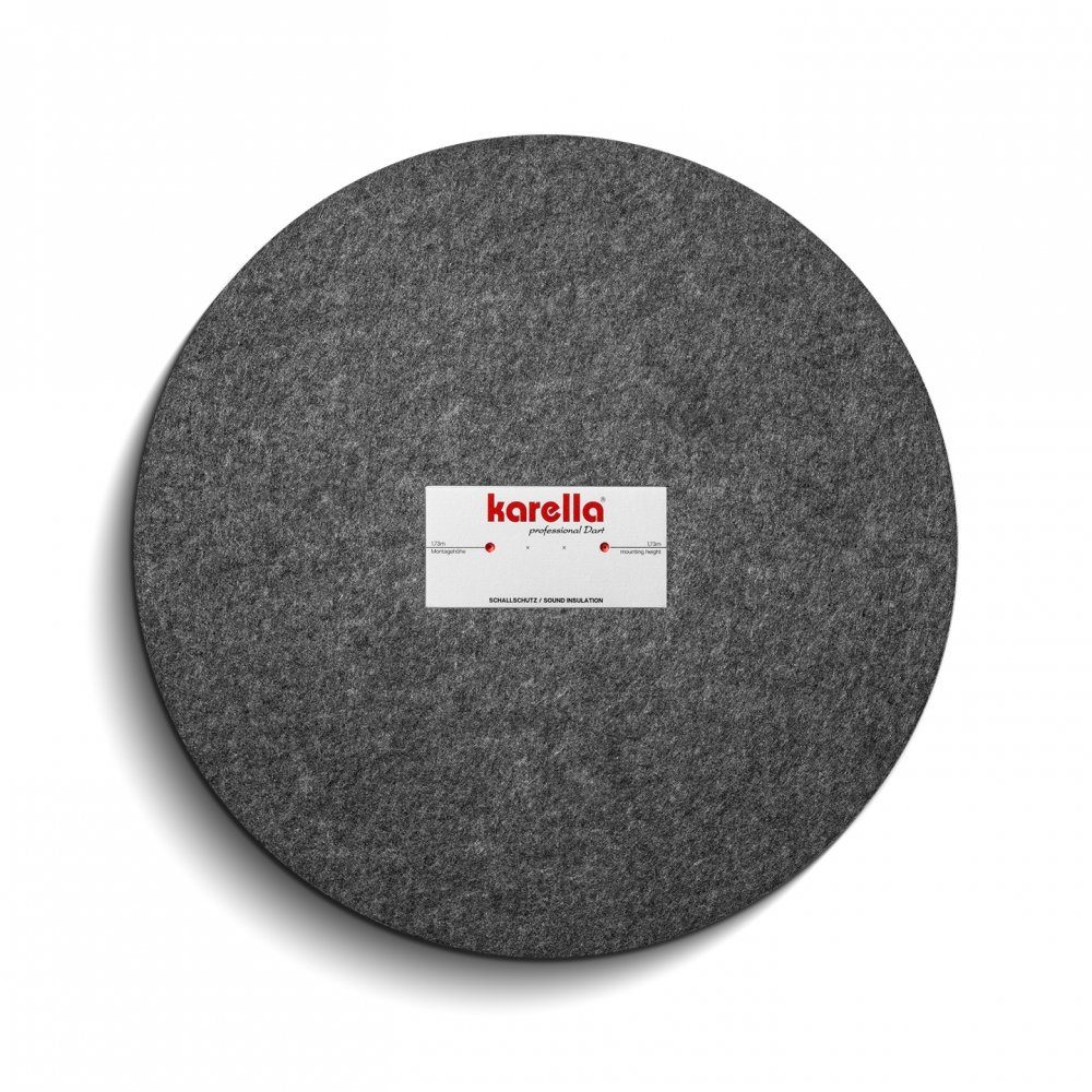 Karella Dartscheibe Schallschutz für Steeldartboards, (Set, mit Karella Abwurflinie, Dübel und Schrauben)