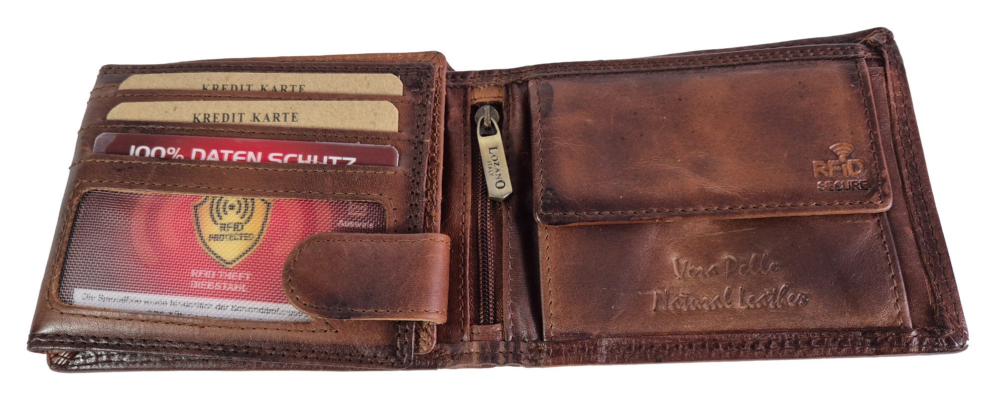 Einkaufszauber Geldbörse Echt Leder Herren Geldbeutel LKW Fernfahrer Truck, günstig online kaufen