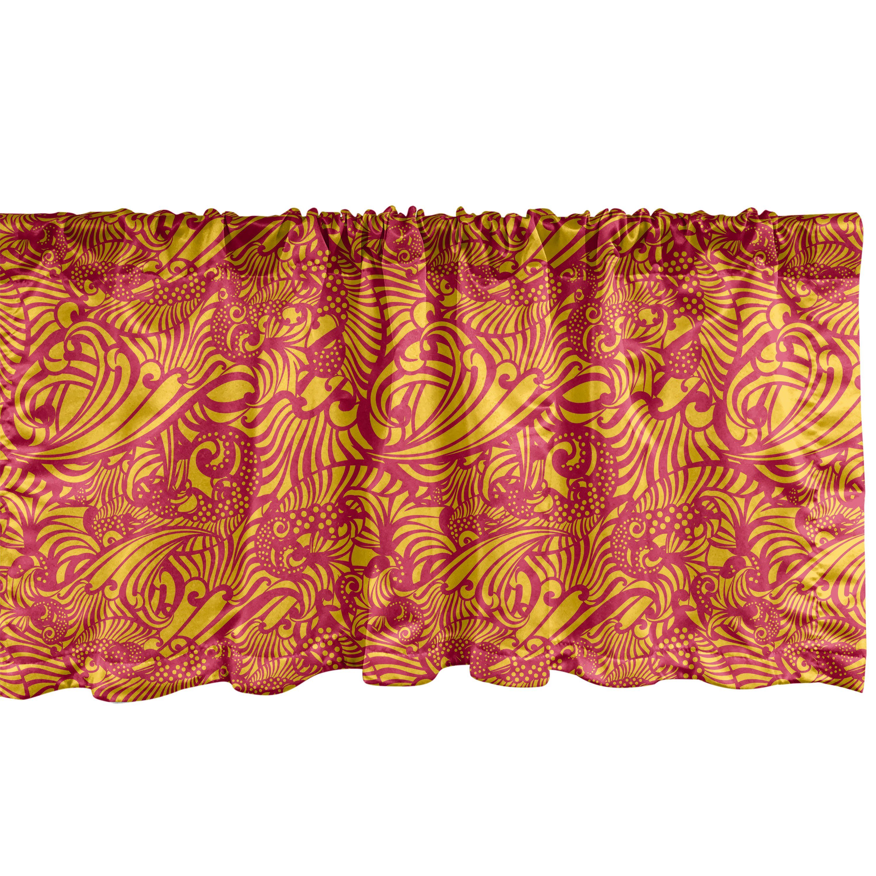 Scheibengardine Vorhang Volant für Küche Schlafzimmer Dekor mit Stangentasche, Abakuhaus, Microfaser, orientalisch Wirbler abstrakte Paisley