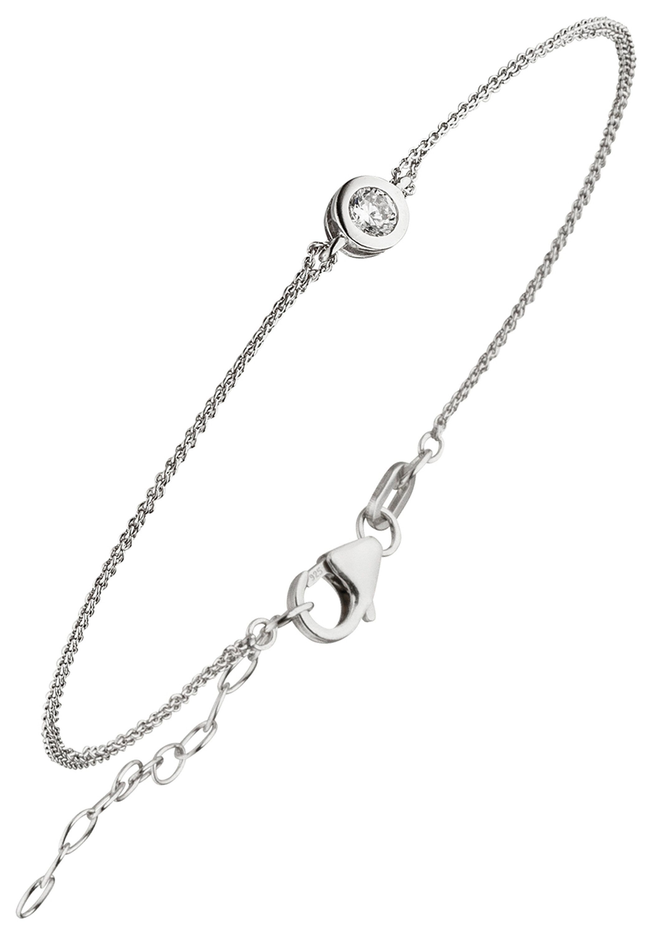 JOBO Armband Armband mit Zirkonia, 925 Silber 19 cm