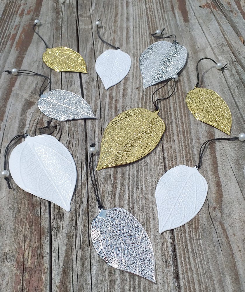 LB H&F Lilienburg Hängedekoration 9er SET Anhänger Blatt Blätter Herbst Deko Dekoration zum Hängen (Blätter Metall METALLBLÄTTER, Herbstblätter Dekoblätter zum Hängen Herbstdekoration modern), Fensterhänger Dekoanhänger Fensterschmuck Fensterdeko Frühling modern