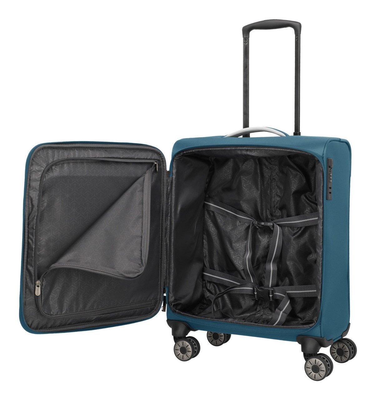 travelite Handgepäck-Trolley JETPACK Max 4 Cabin Handgepäck Koffer, 4 Rollen, Weichgepäck, passend für Ryanair, Condor und viele gängige Airlines