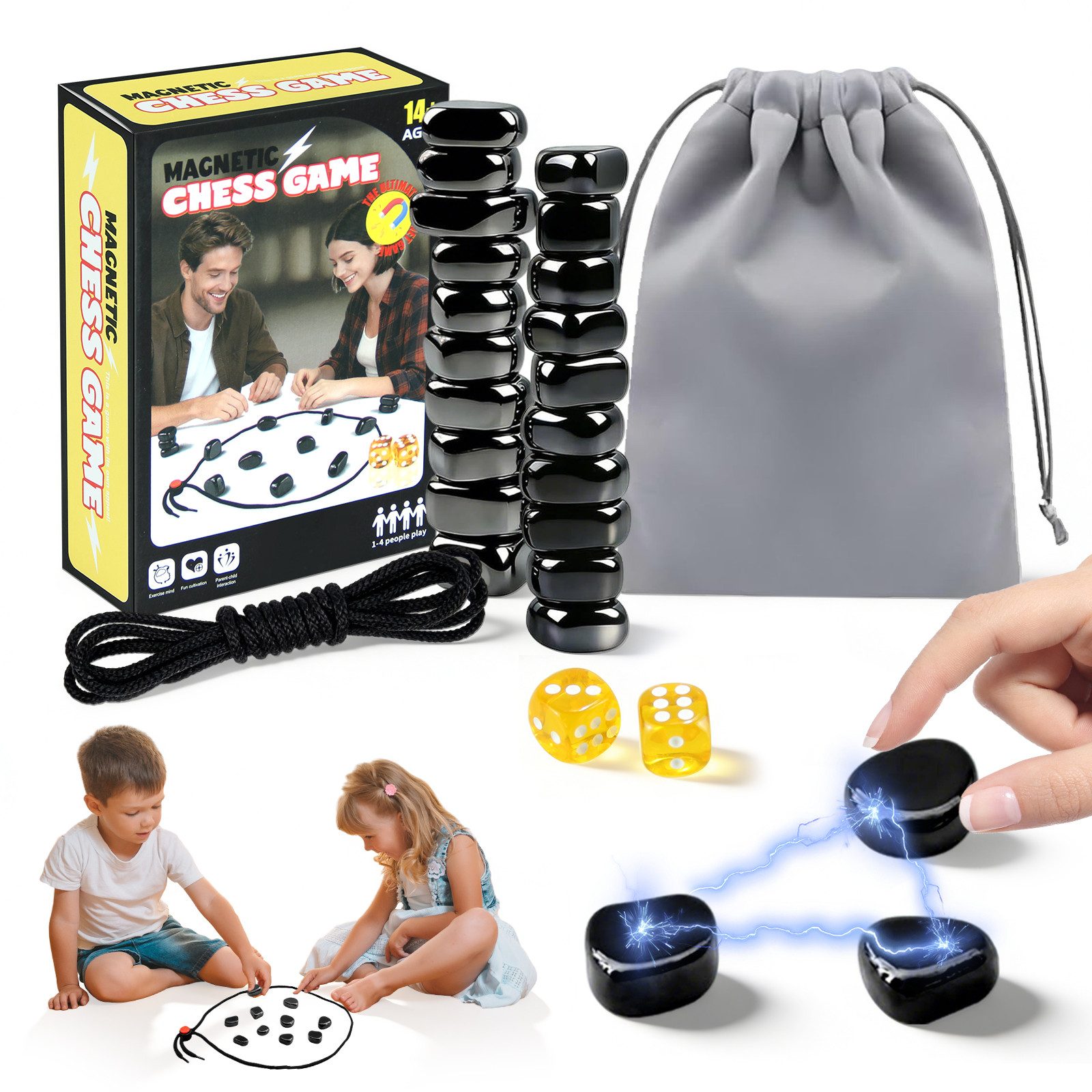 Bundviel Lernspielzeug Lernspielzeug Tisch-Magnetspiel,Reises Magnetisch spiel,Magnetic Chess