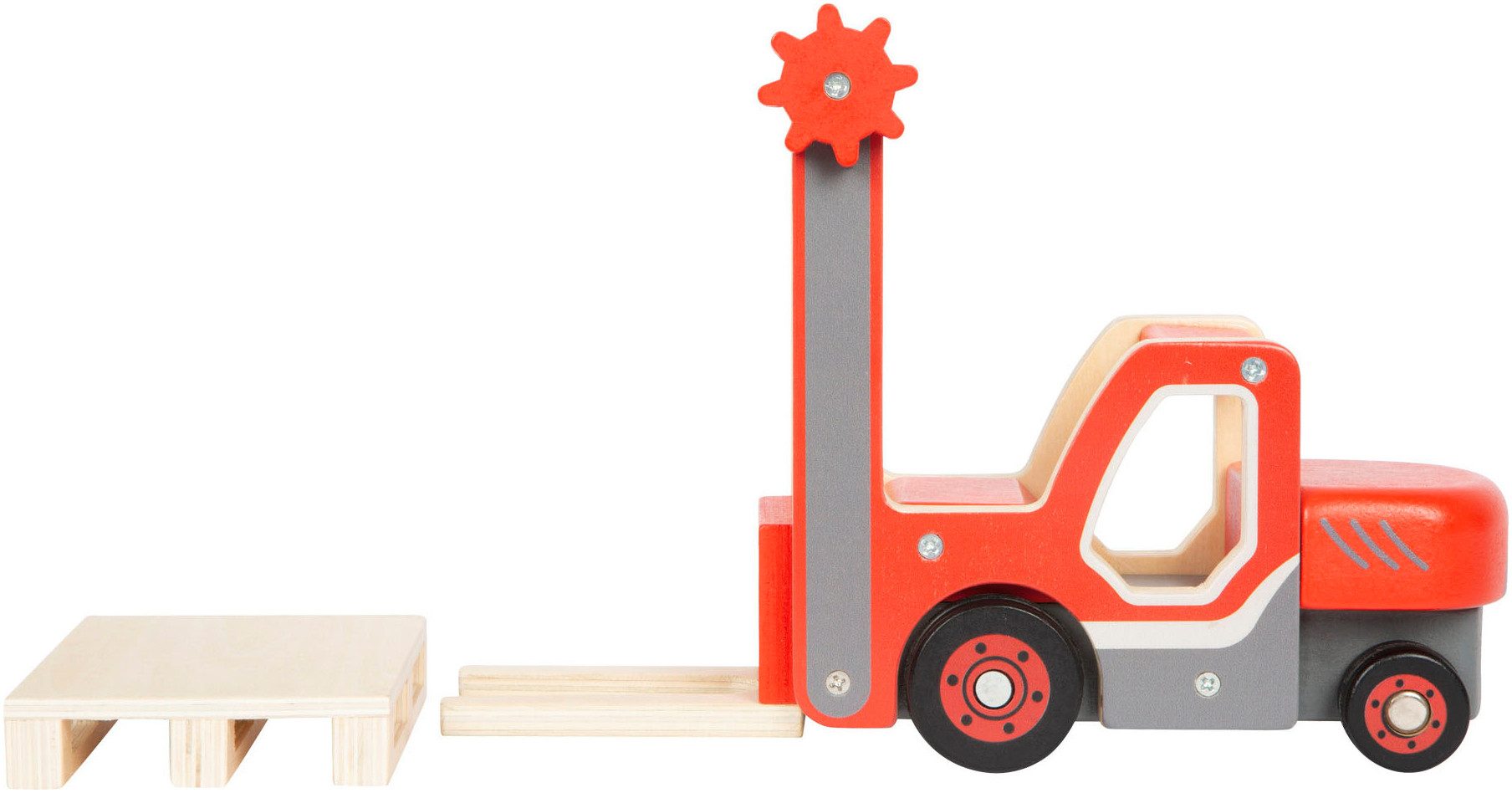 Small Foot Spielzeug-Gabelstapler Gabelstapler mit Palette
