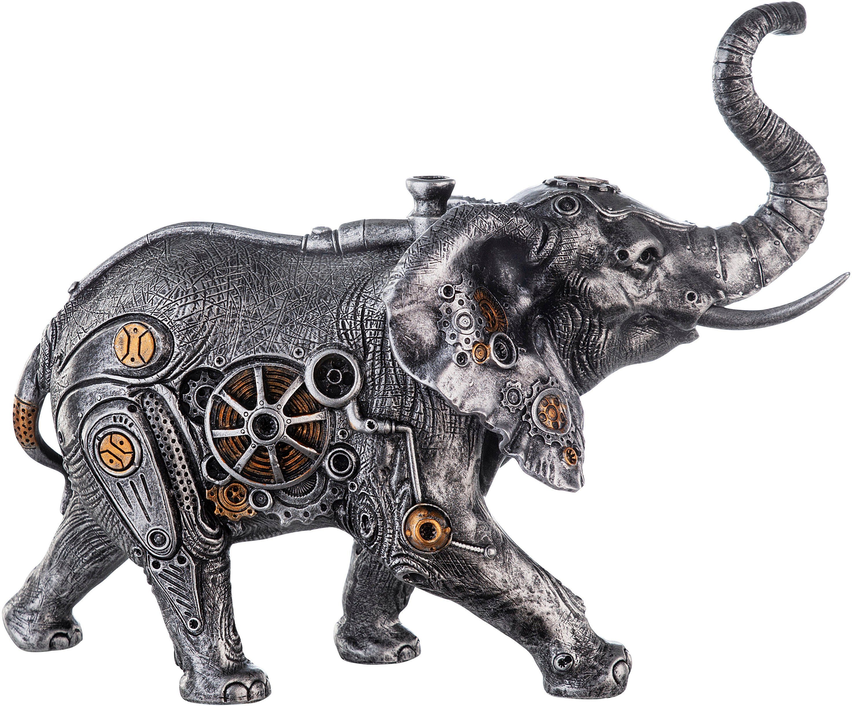 Casablanca by Gilde Tierfigur Skulptur Elephant Steampunk kupferfarbenen St), (1 mit Elementen