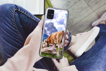 MuchoWow Handyhülle Alpen - Kuh - Berg, Handyhülle Samsung Galaxy A52 5G, Smartphone-Bumper, Print, Handy