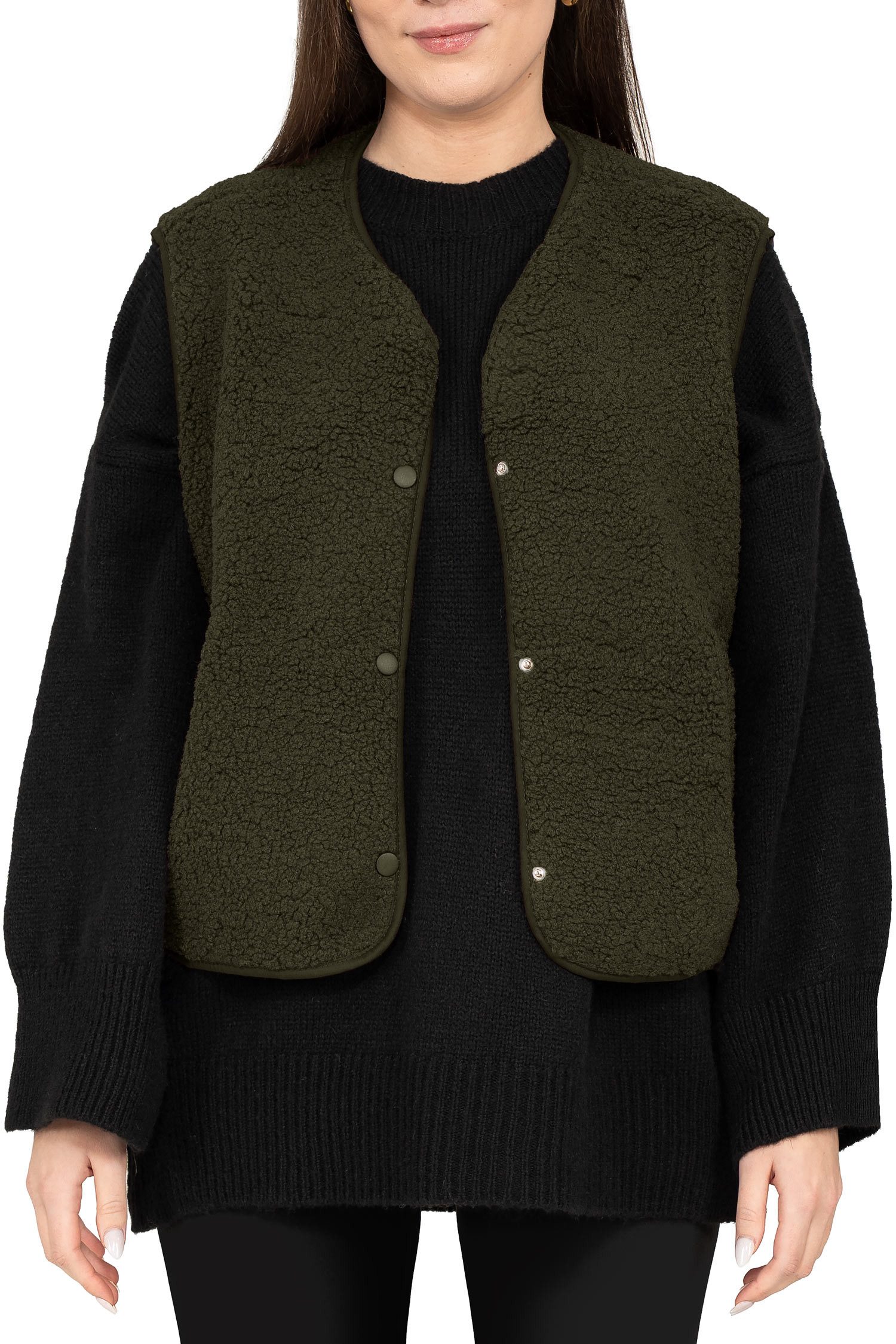 Reichstadt Plüschweste Damen Relaxed Fit Teddy Weste 25RSW098 (1-tlg) Modis günstig online kaufen